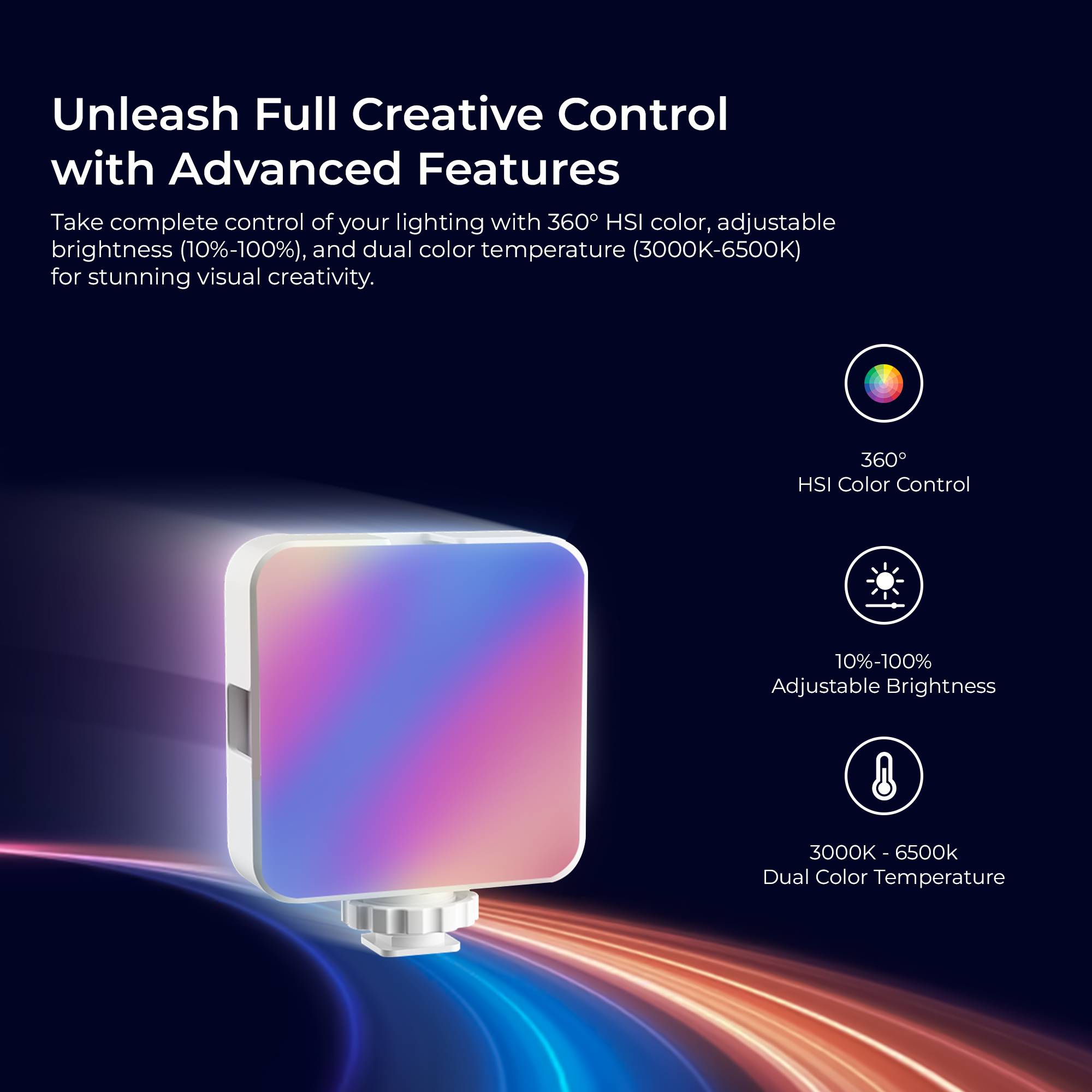 Digitek (LED-D6W RGB) Portable Mini RGB LED Video Light with inbuild Battery & 360° HSI, 3000K-6000K, 8-Level Control, 9 Special FX Modes, Type-C Charging, 1hr Battery, for Photography & Videoshoots