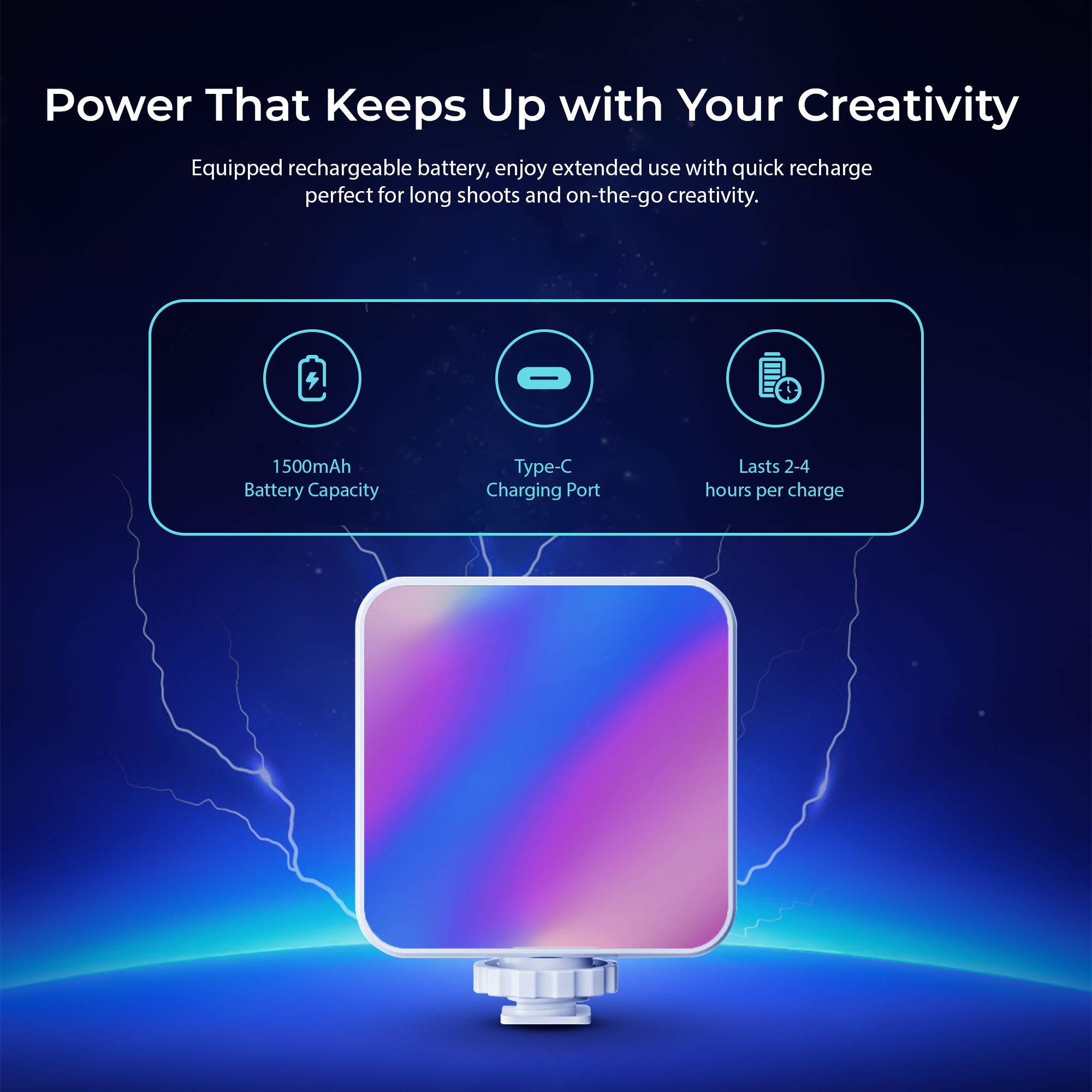 Digitek (LED-D6W RGB) Portable Mini RGB LED Video Light with inbuild Battery & 360° HSI, 3000K-6000K, 8-Level Control, 9 Special FX Modes, Type-C Charging, 1hr Battery, for Photography & Videoshoots