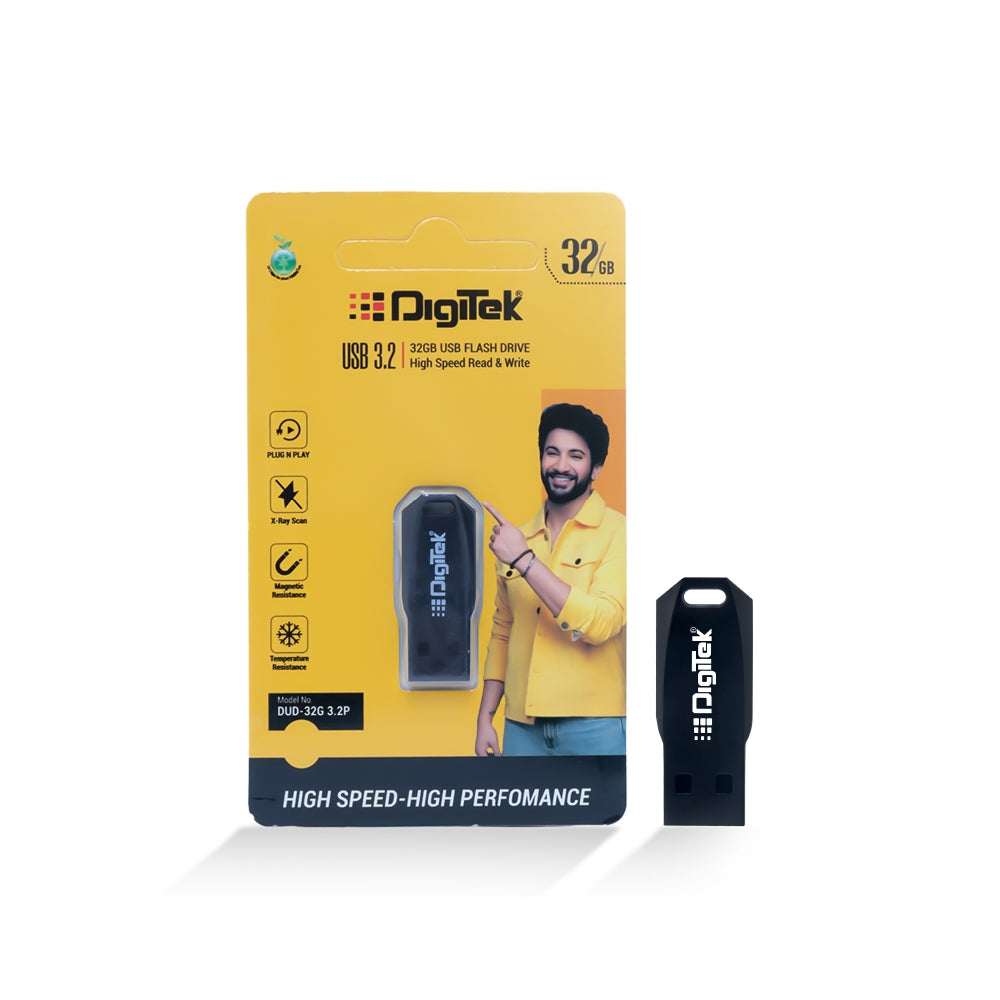 Digitek (Dud 3.2P 32GB) High-Speed USB 3.2 Pen Drive, Plug & Play, X-Ray & Magnetic Resistant, Durable Plastic Body – Compatible with Windows & Mac OS