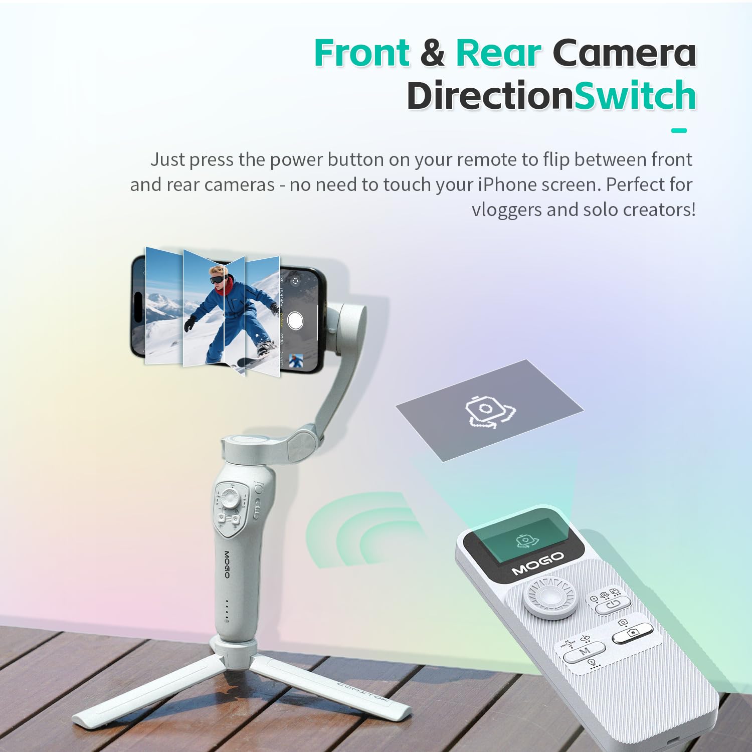 MOGO Wireless Remote Control, Free Your Hands, Professional Photography Accessory Control Pan/Tilt Movement, Switch Modes, Toggle Front/Rear Cameras and Zoom, Only Compatible with MOGO