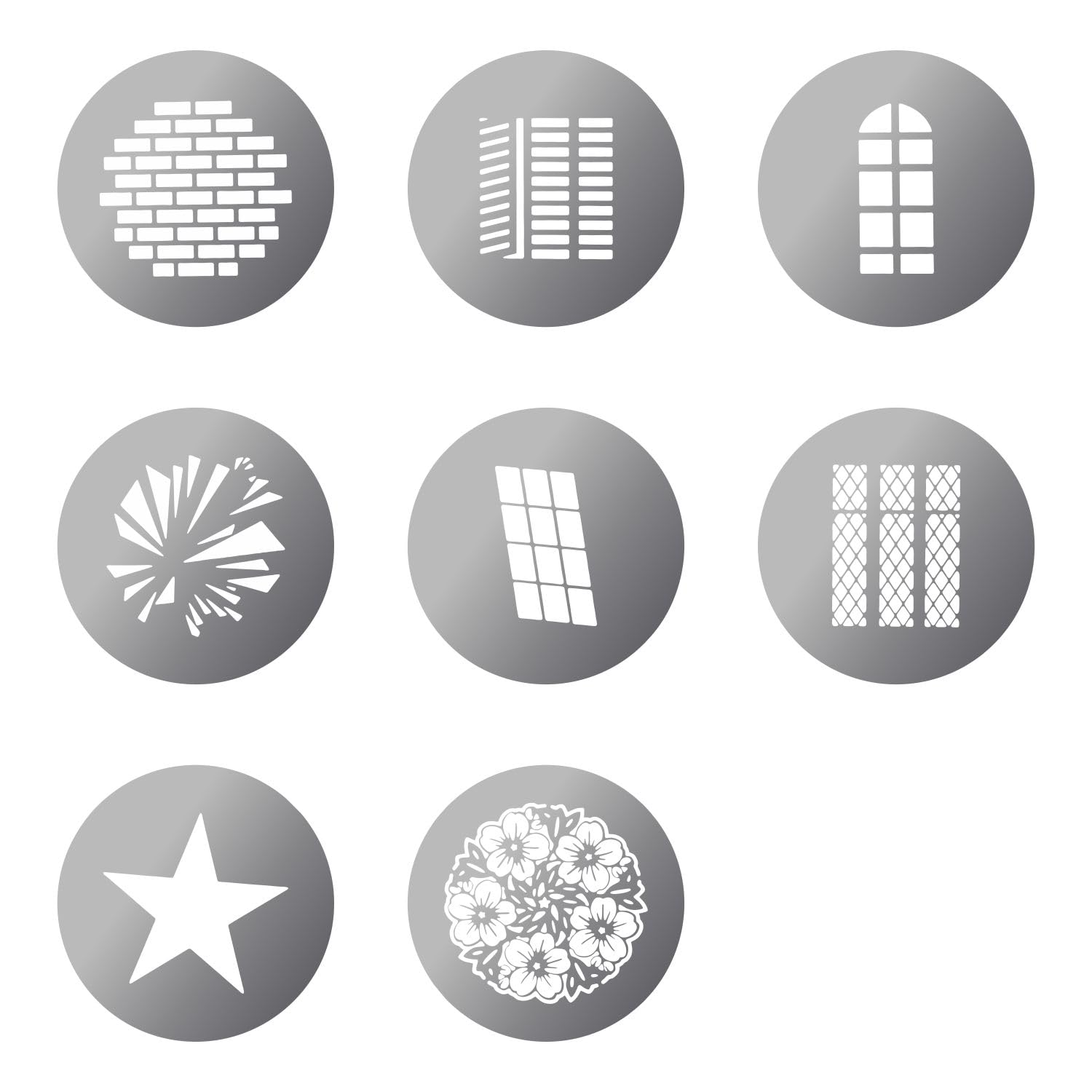 Digitek (DGS 002) Stainless Steel GOBO Pattern Kit with 8 Creative Pattern Effect for Optical Snoot - Digitek