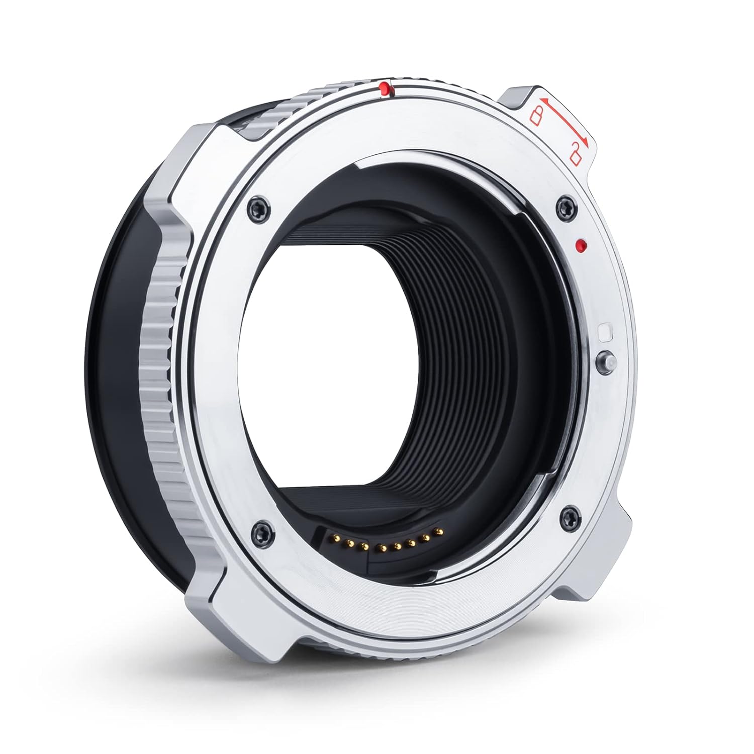 EF-EOS R Pro Auto Focus Lens Mount Adapter with Security Lock Compatible with Canon EF/EF-S Lens to RF Mount Camera EOS R R5 R5C R6 RP C70 Red Komod,Idea for Large Lens