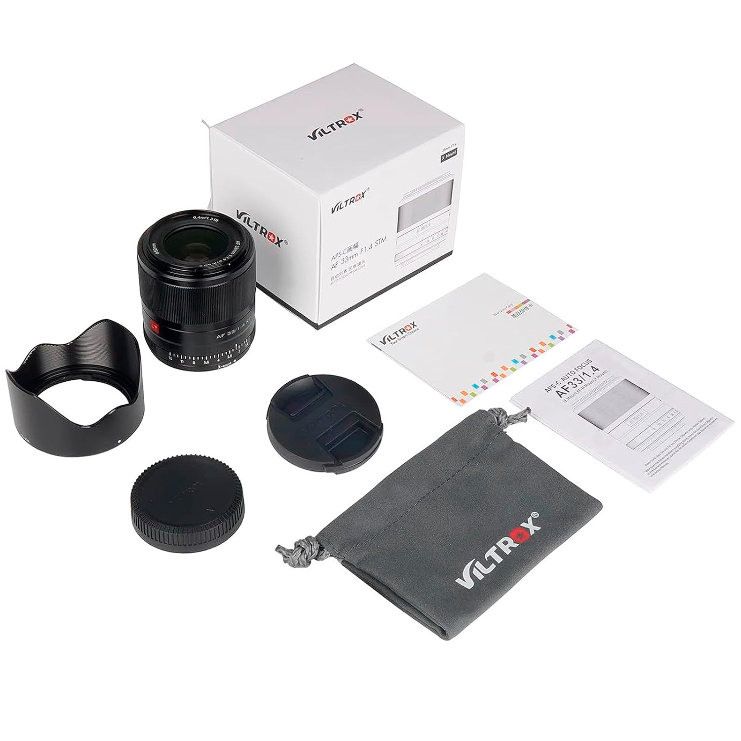 VILTROX 33mm F/1.4 F1.4 w/Lens Filter kit, XF AF 33/1.4 STM APS-C Auto Focus Fixed Focus Lens for Fuji Fujifilm X-Mount X-T3 X-H1 X20 X-T30 X-T20 X-T10 X-A1 X-A2 X-A3 X-A5 X-A7 X-E2 X-E2S X-E3 Camera