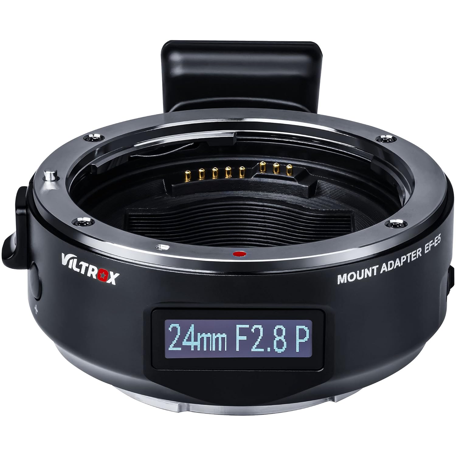 محول عدسة VILTROX EF-E5 لكاميرات سوني ذات حامل E، حلقة تثبيت عدسة بضبط تلقائي للصورة وشاشة OLED، متوافق مع عدسات Canon EOS EF وEF-S لكاميرات سوني ذات حامل E (a7r iv، a7 iv، a7 iii، a7r iii، a6500)، أسود