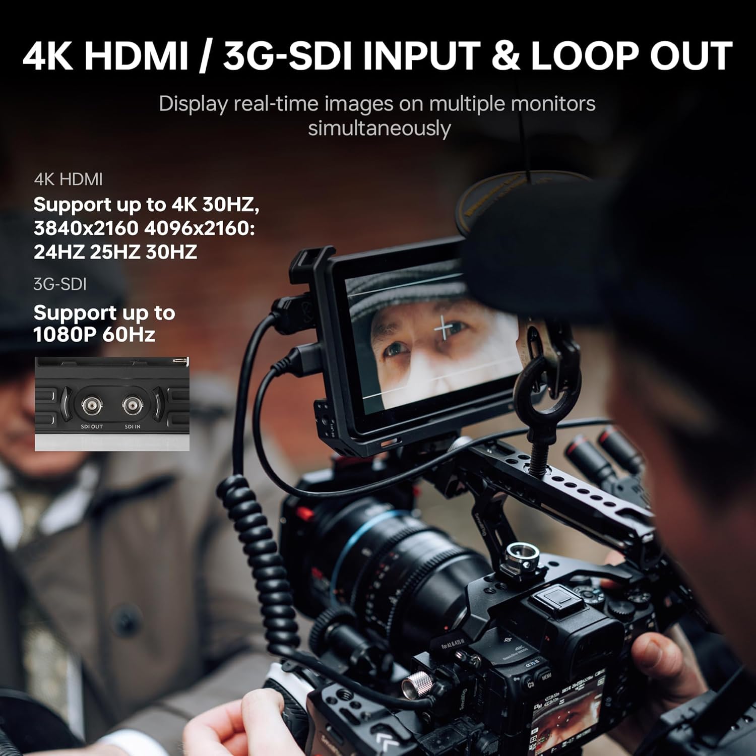 VILTROX DC-X3 Camera Field Monitor Kit with Rig Cage 2000 Nits Touchscreen Camera Monitor with SDI/4K HDMI in/Out, 6" Full HD 1920x1080 IPS, 3D LUTs Peaking Focus Assist, Sunshade Hood, Battery