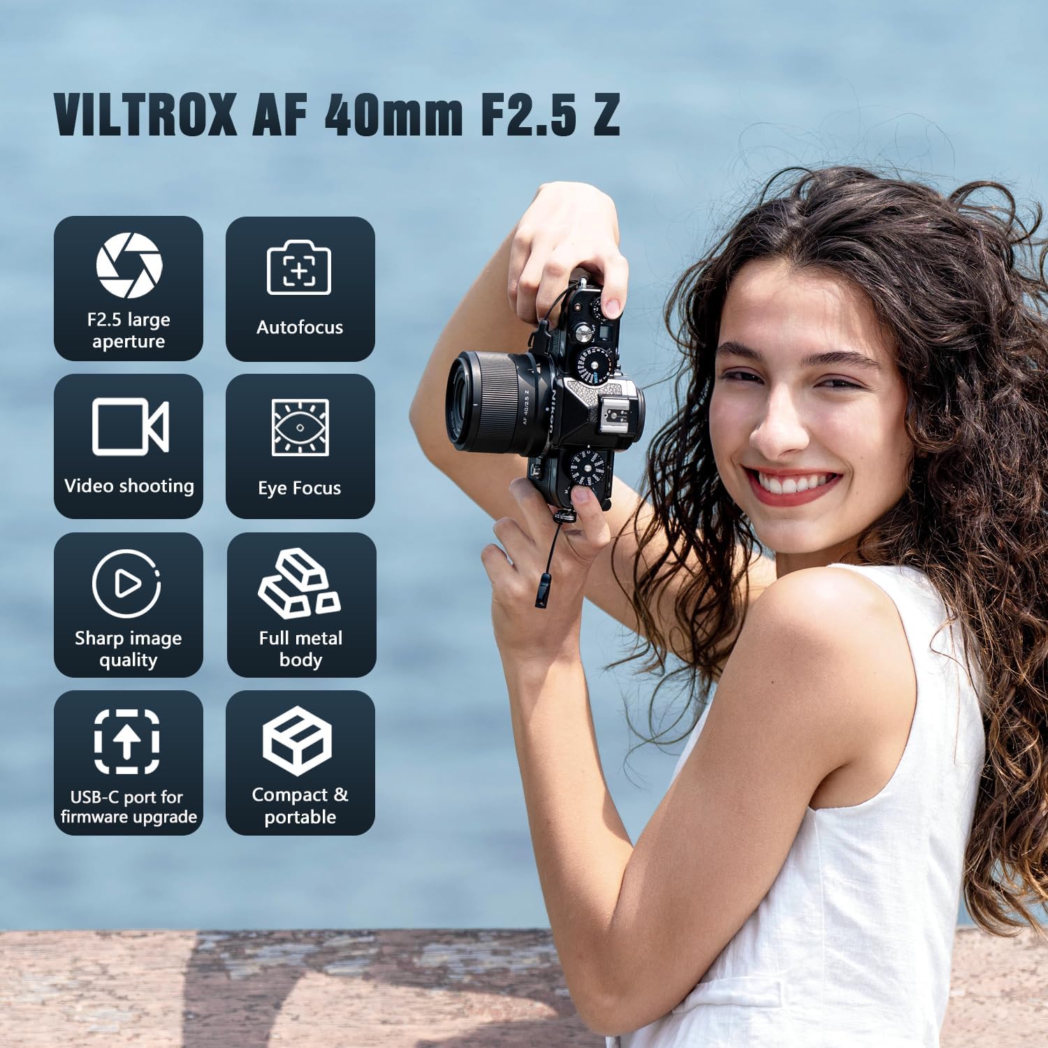 VILTROX 40mm F2.5 Z Mount Camera Lens, 40mm f/2.5 Z-Mount Full Frame Prime Lens Wide Angle Lens Fits for Nikon Z Mount Camera Z8 Z9 Z6 Z7 Z6 II Z7 II Z5 Z5 II