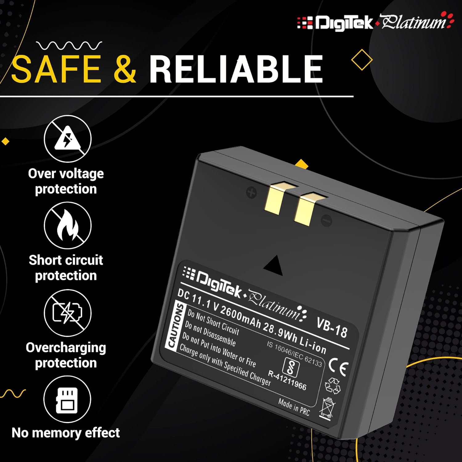 Digitek (PlatinumVB-18) Battery for Godox Flash - Digitek