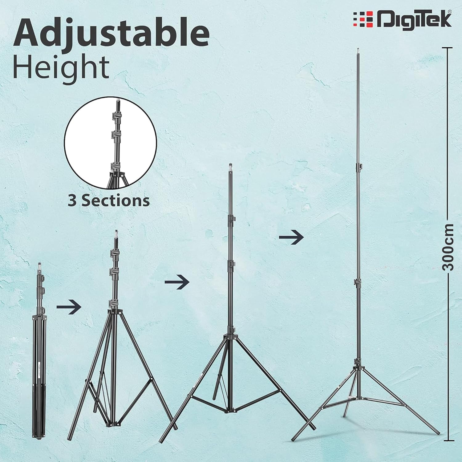DIGITEK (DBSK-010FT) Studio Background Stand Kit (9ft x 10ft) for Backdrop Photography and Videography, Portable and Foldable Stand Kit with Carry Bag