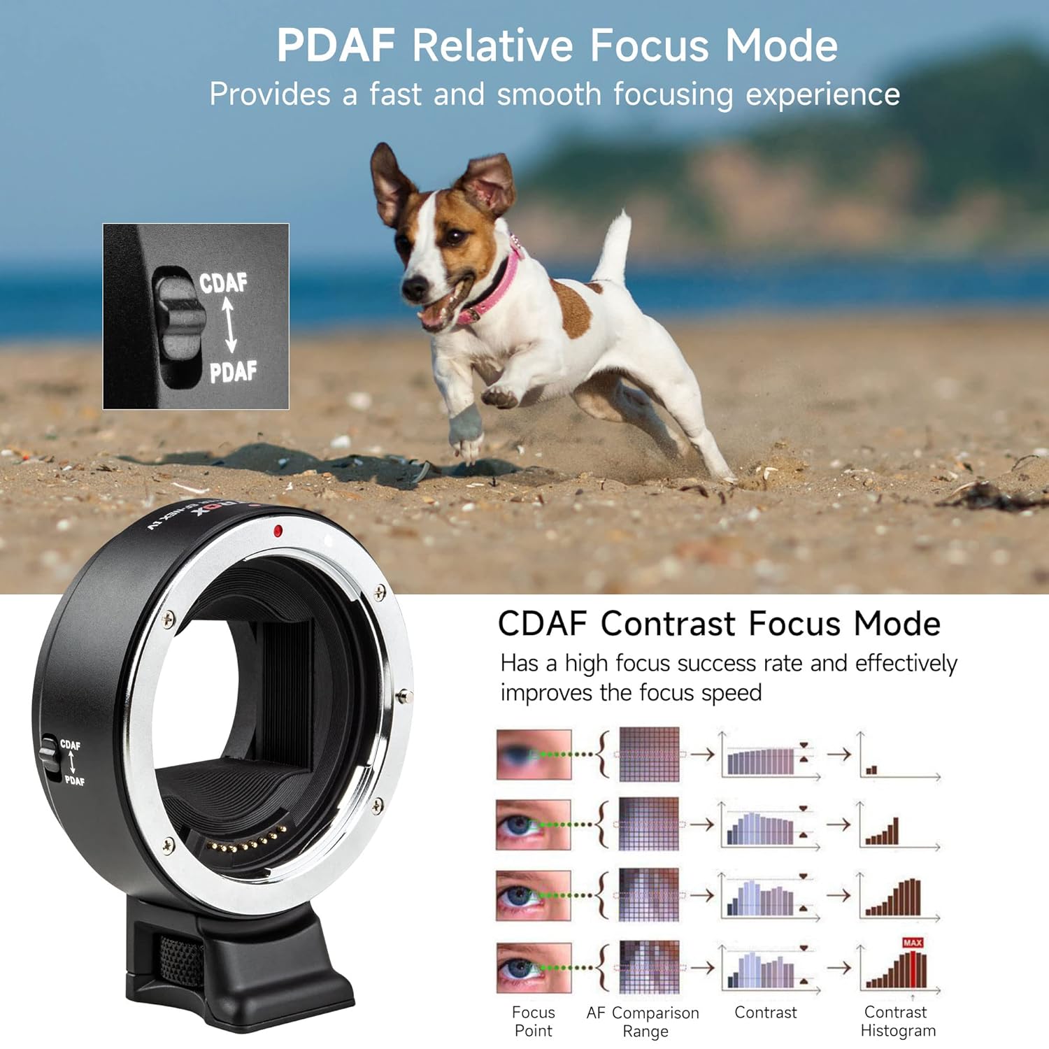 VILTROX EF-NEX IV Lens Adapter, Auto-Focus EF to E Mount Ring Lens Automatic Converter Control Ring Compatible with Canon EF/EF-S Lens to Sony E Mount Camera NEX A9II A7III A9 A7RIII A7RII A7R A7m3