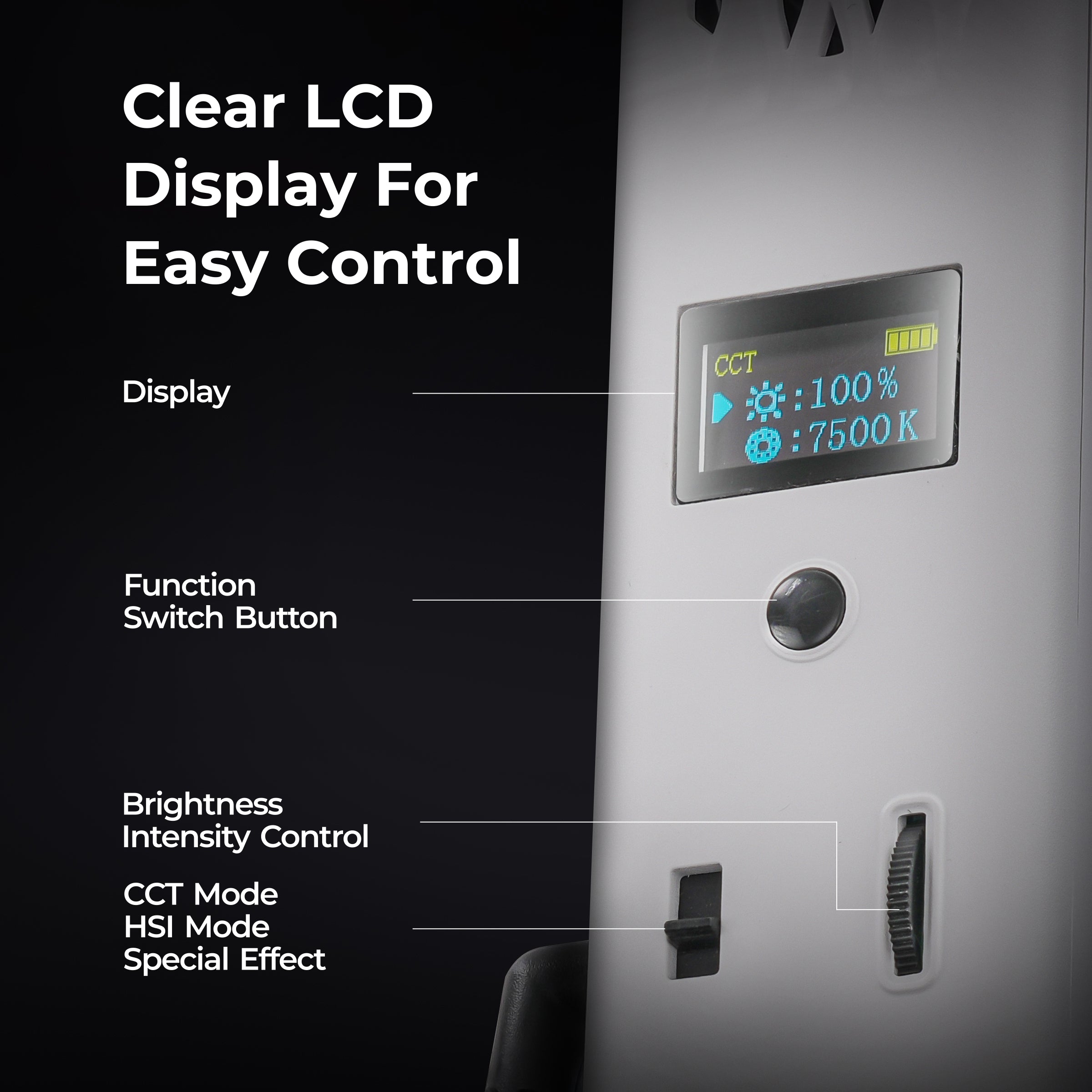 عصا إضاءة ديجيتك (DSL-1000 RGB) المحمولة باليد، مزودة بإضاءة LED RGB بقوة 100 واط