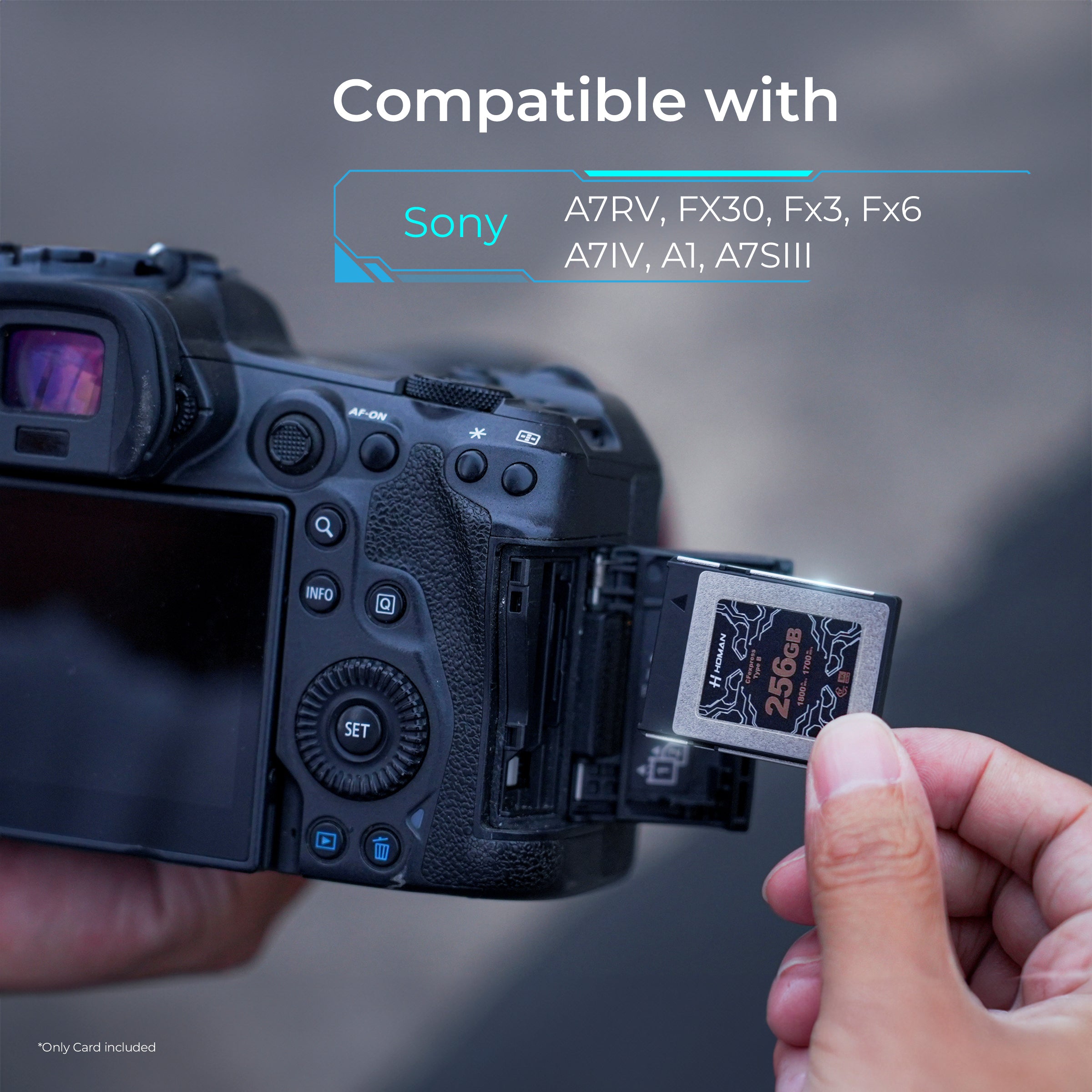 HOMAN CF Express Card Type-A 256GB fit for Any Environmental Temperature from -10 Degree to 70 Degree Celsius with 10 Year Warranty & Recovery - Digitek