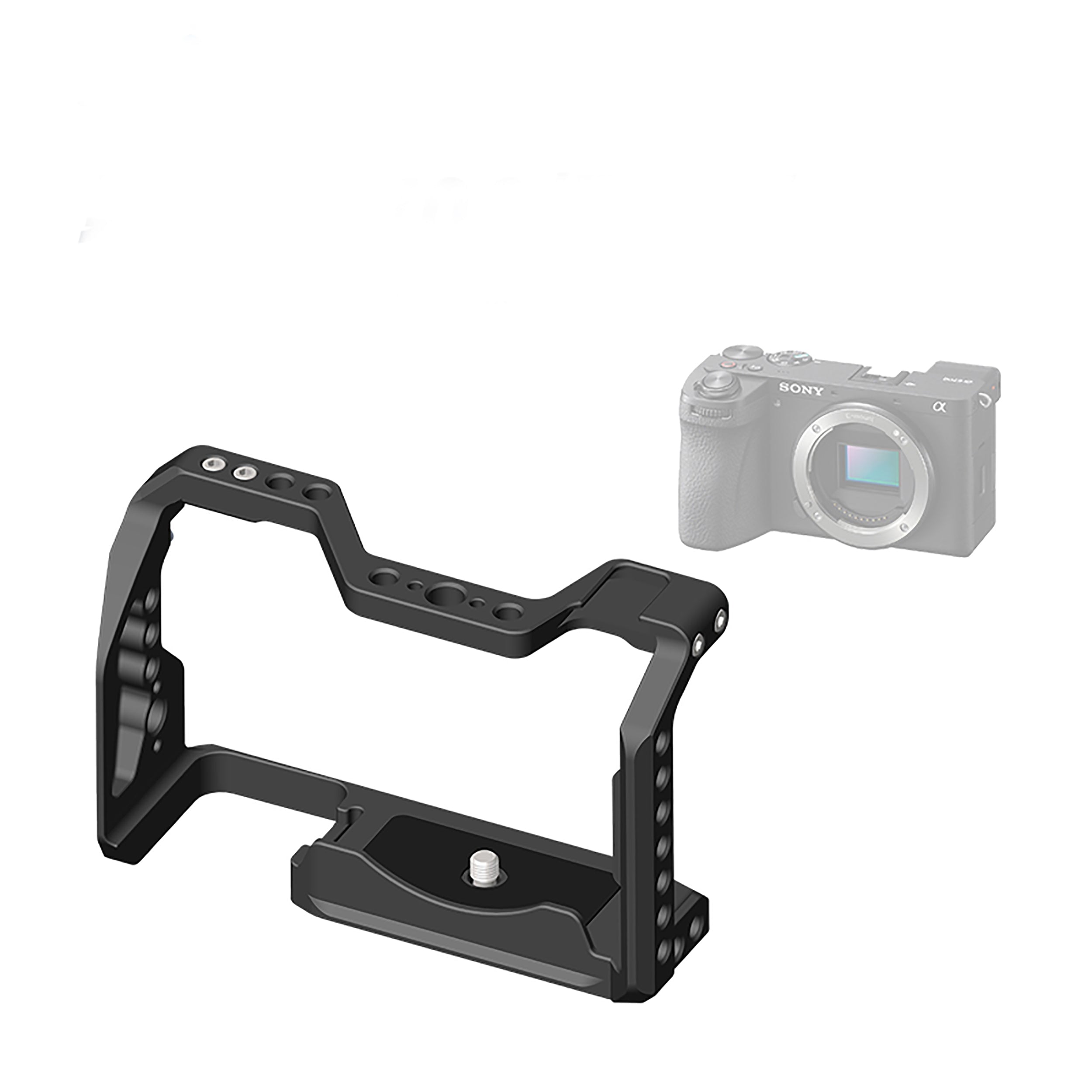 قفص كاميرا Digitek (S) A6700 لكاميرا Alpha 6700 - كاميرا APS-C ذات عدسات قابلة للتبديل مع مستشعر 26 ميجابكسل، وفيديو 4K، والتعرف على الأهداف بالذكاء الاصطناعي، وتصوير Log، ومعالجة LUT، ووظائف مناسبة لمدونات الفيديو