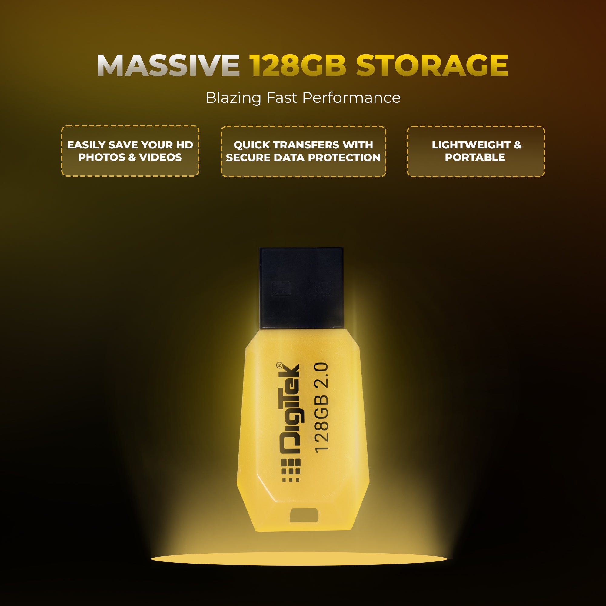 Digitek (DUD 2.0 P 128GB) High-Speed 128GB USB Pen Drive – Fast Data Storage & Transfer, Plug & Play, X-Ray, Magnetic & Temperature Resistant – Ideal for Laptops, Smart TVs, Car Audio & More