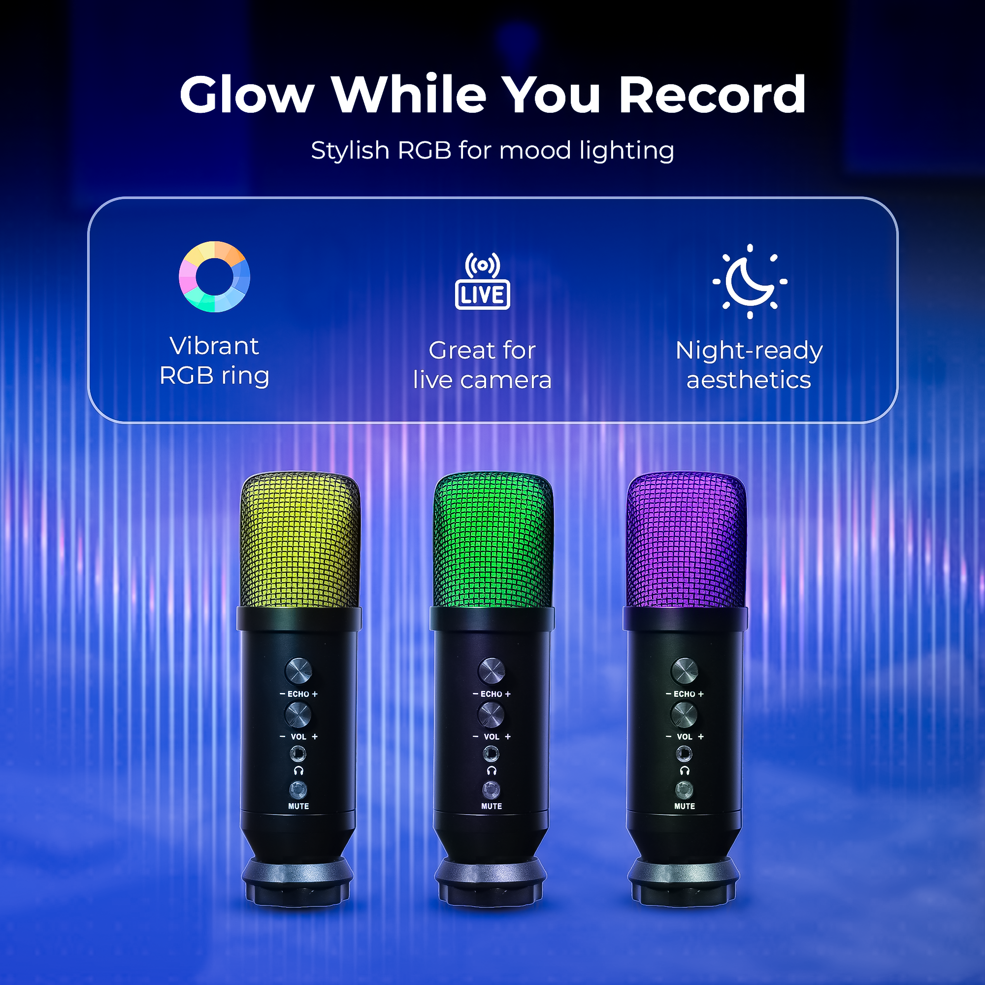 Digitek (DM 401) RGB USB Condenser Microphone Kit with BoomArm, Pop Filter, Shock Mount, Mic Cover, Desktop Mount, Tripod & 1.5M USB Cable, Compatible with PS4/PS5, Window & Mac PC/Laptop/Smartphone, for Podcasting, Gaming, Singing & Live Streaming