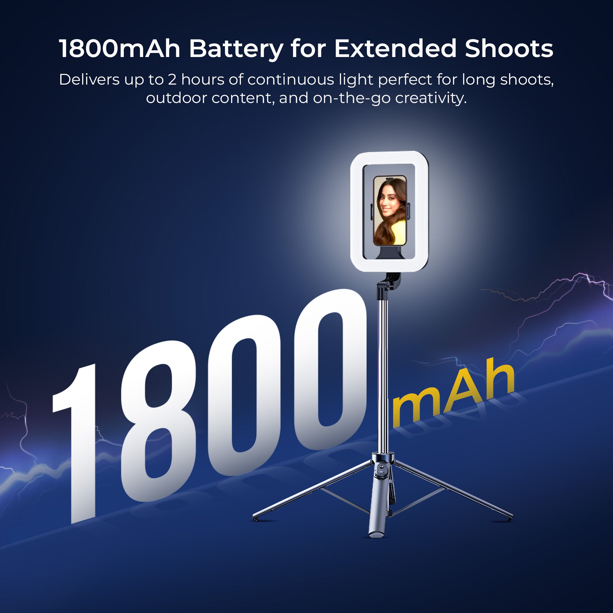 عصا سيلفي قابلة للتمديد من ديجيتك (DTR 630 SS) مع إضاءة تعبئة، قاعدة رباعية، جهاز تحكم عن بعد لاسلكي، أقصى ارتفاع 1.6 متر، قضيب تلسكوبي بستة أقسام، دوران 360 درجة، حمولة 1 كجم، متوافقة مع أجهزة أندرويد وآيفون