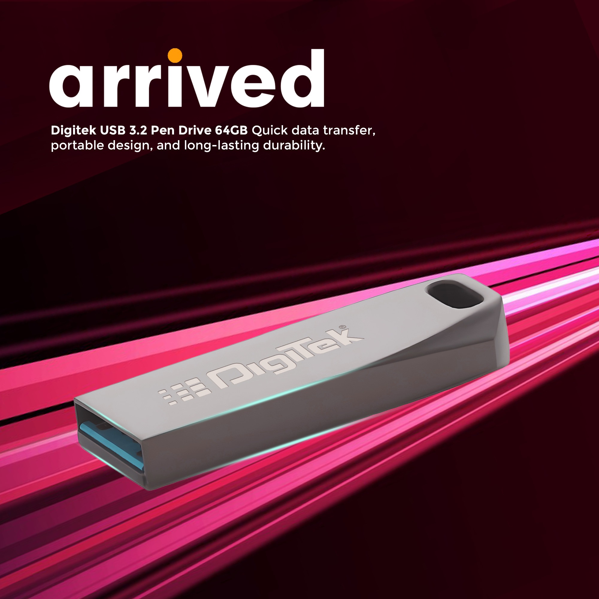 Digitek (Dud 64G V3.2) USB 3.2 Flash Drive, 64GB Storage, High Speed Read & Write, Pen Drive, Magnetic, X-Ray & Temperature Resistant | Compatible with Windows & Mac OS