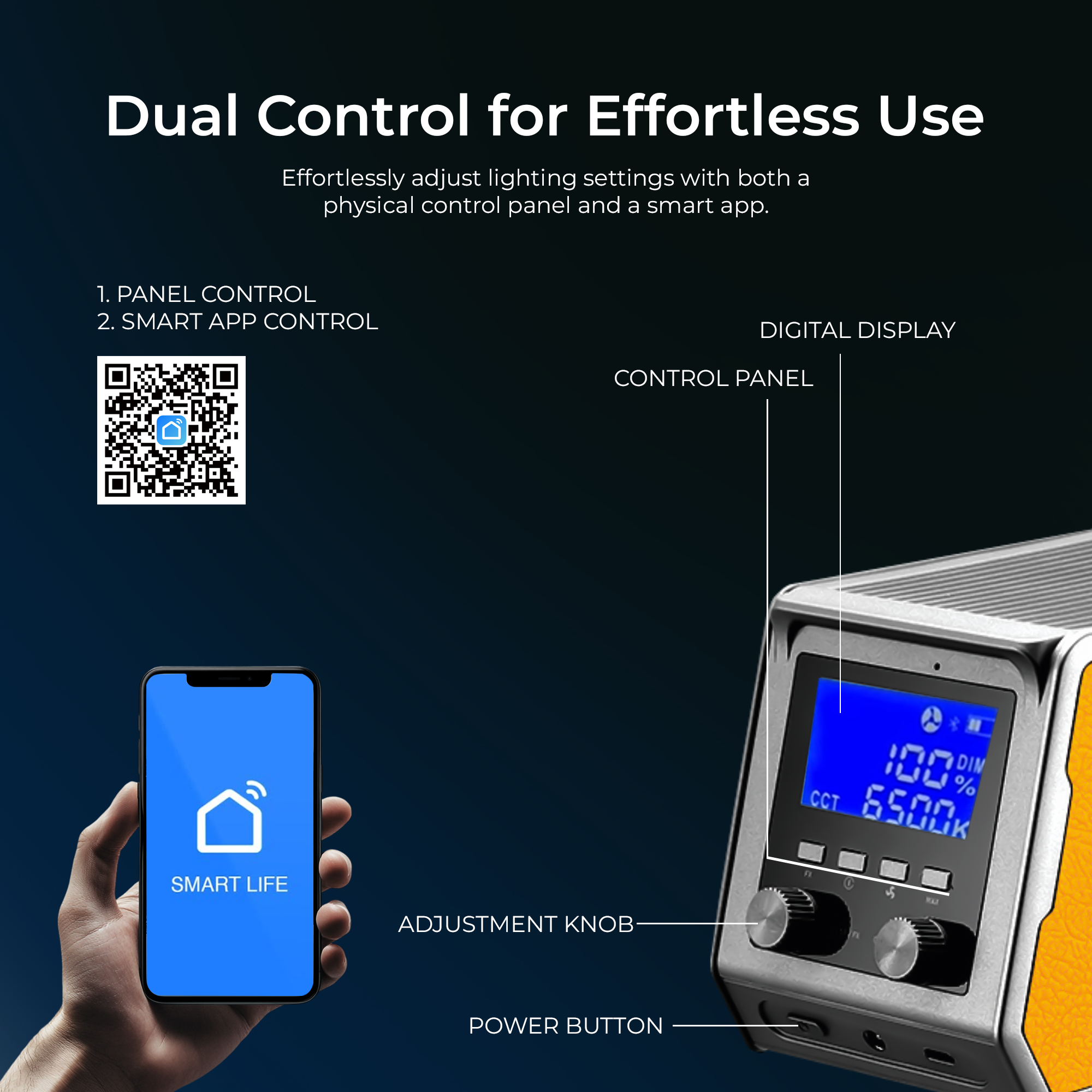 Digitek (DCL-60W RGB) 60W Palm RGB Continuous LED Light with Reflector & Mini Bowen Mount Unique Modern Meticulous Design to Cater to The Photographers Aesthetic idea for Professional Photography