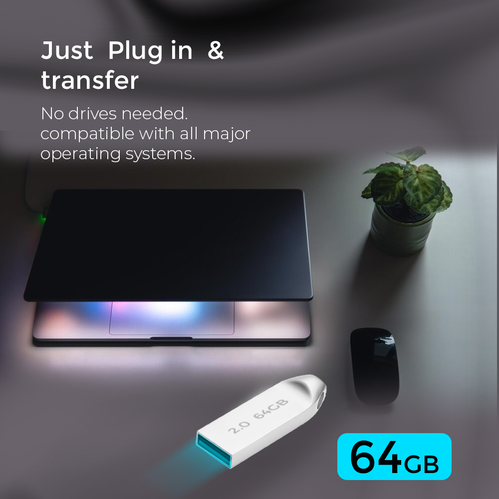 Digitek (Dud 64GB 2.0V) 64GB USB 2.0 U Disk Flash Drive, High Speed Read & Write Pen Drive, Magnetic, X-Ray & Temperature Resistant, Compatible with Windows & Mac OS