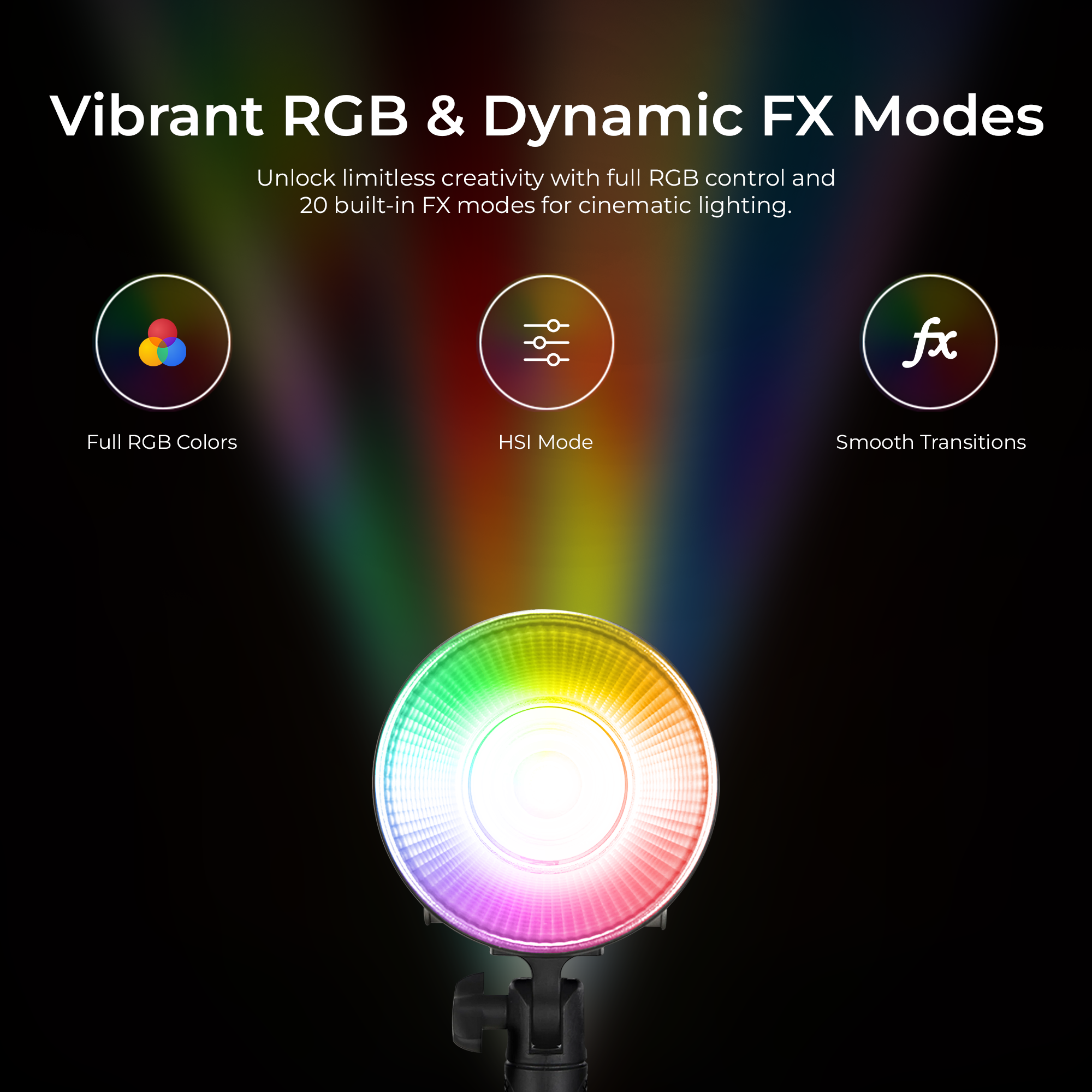 Digitek (DCL 100WBC RGB) 100W LED Video Light with Mini Bowens, Reflector, CRI 97+, 2700-6500K, 13000LM, App Control, 4500mAh Battery, 1/4 Mount, 20 FX Modes, for Indoor and Outdoor Shoots