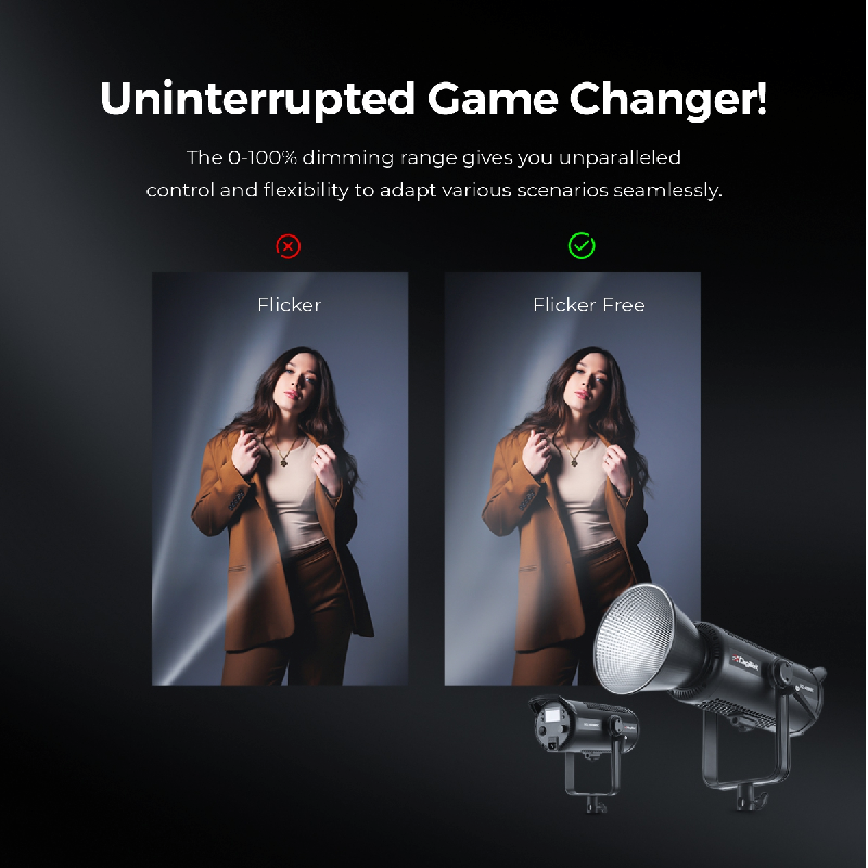 Digitek (DCL-400 WBC Combo) Continuous Light. Built with Solid Aluminium Alloy Frame. The Light has a Bi- Color 2700-6500K + 200 Output and a High CRI Rating - Digitek