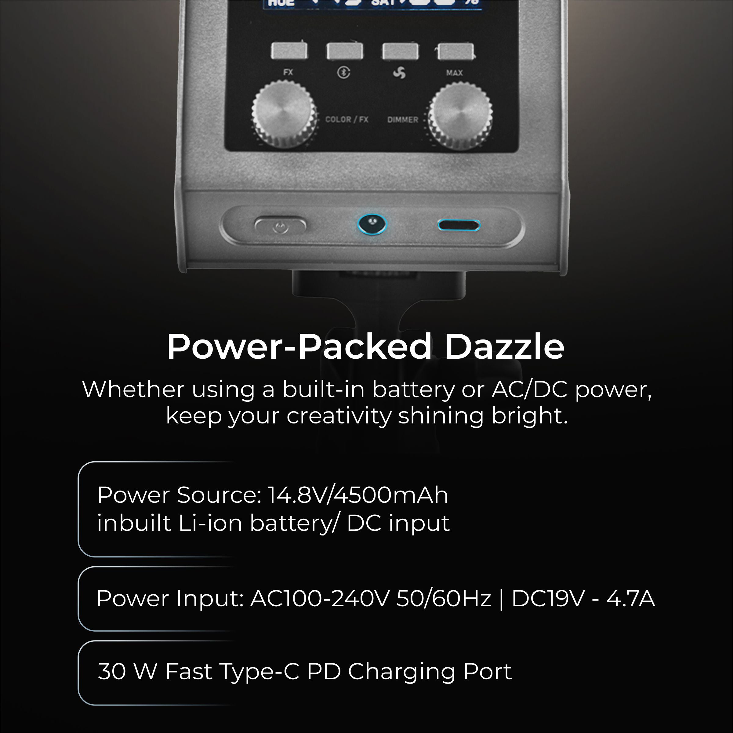 DIGITEK® (DCL-100 WBC) 100W Bi-Color Continuous LED Light with Mini Bowen Mount & Reflector, 2700K-6500K+200 Color Temp, 20FX Modes, 97+ CRI, 0-100% Brightness, APP Control, Lighting for Videography