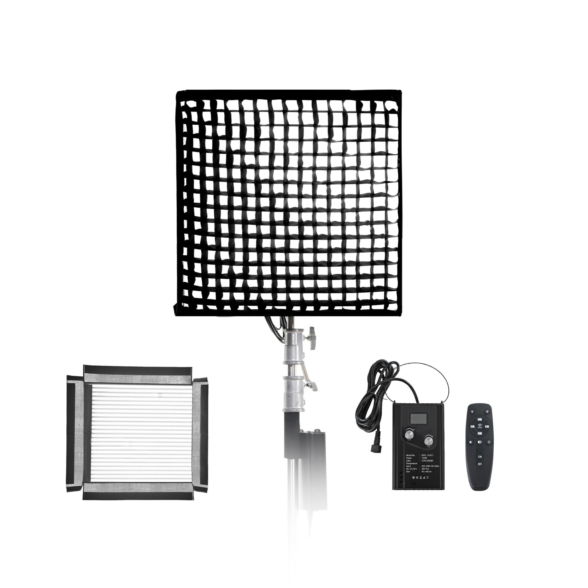 Digitek® (DFFL 6060) 200W Bi-Color Flexible Fabric LED Light with Remote & App Control, 768 LEDs, 2700K–6500K±200K, 5–100% Dimming, 120° Beam Angle, 18000LM, Includes X Bracket, Diffuser, Honeycomb Grid & Accessories, Ideal for Photo & Videography