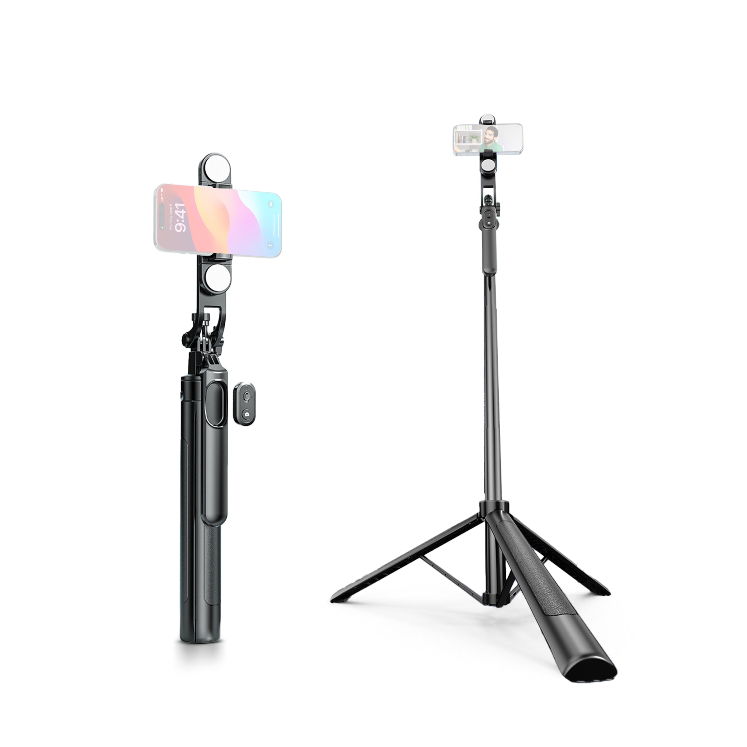 DIGITEK® (DTR-180SS) Portable Wireless Selfie Stick Tripod with Remote, Three-Leg Stand, 360° Smartphone Clip, Extendable Telescopic Poles, 1/4 Interface, Ideal for Photo, Videoshoots, Vlogging & More