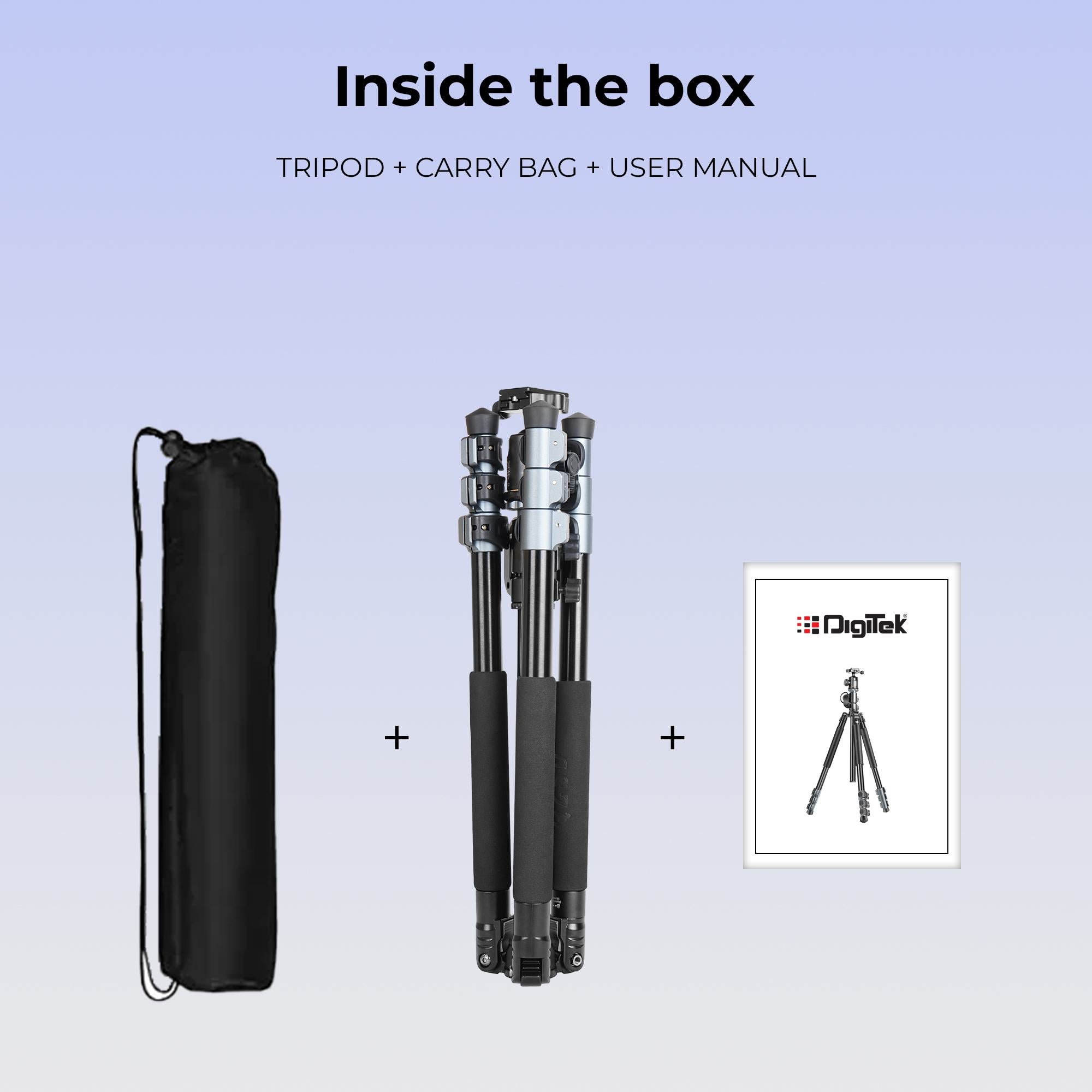 Digitek (DTR 540 BH) Heavy Duty Multi-Angle DV Tripod Cum Monopod, 360° Ball Head, 180° Tilt, Flip Leg Lock, 4-Section Adjustable, 8Kg Max Load, 6.26ft Height, 28mm Tube, Portable for DSLR, Camera & Videography