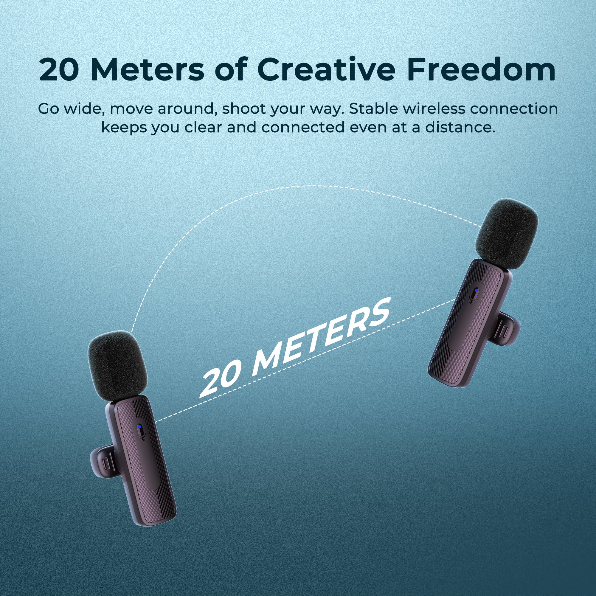 Digitek (DWM-009 PRO) 2.4G 1 Receiver with Lightning Connector & Dual Respondent 2 Microphone, for iPhone X/11/12/13/14 Series