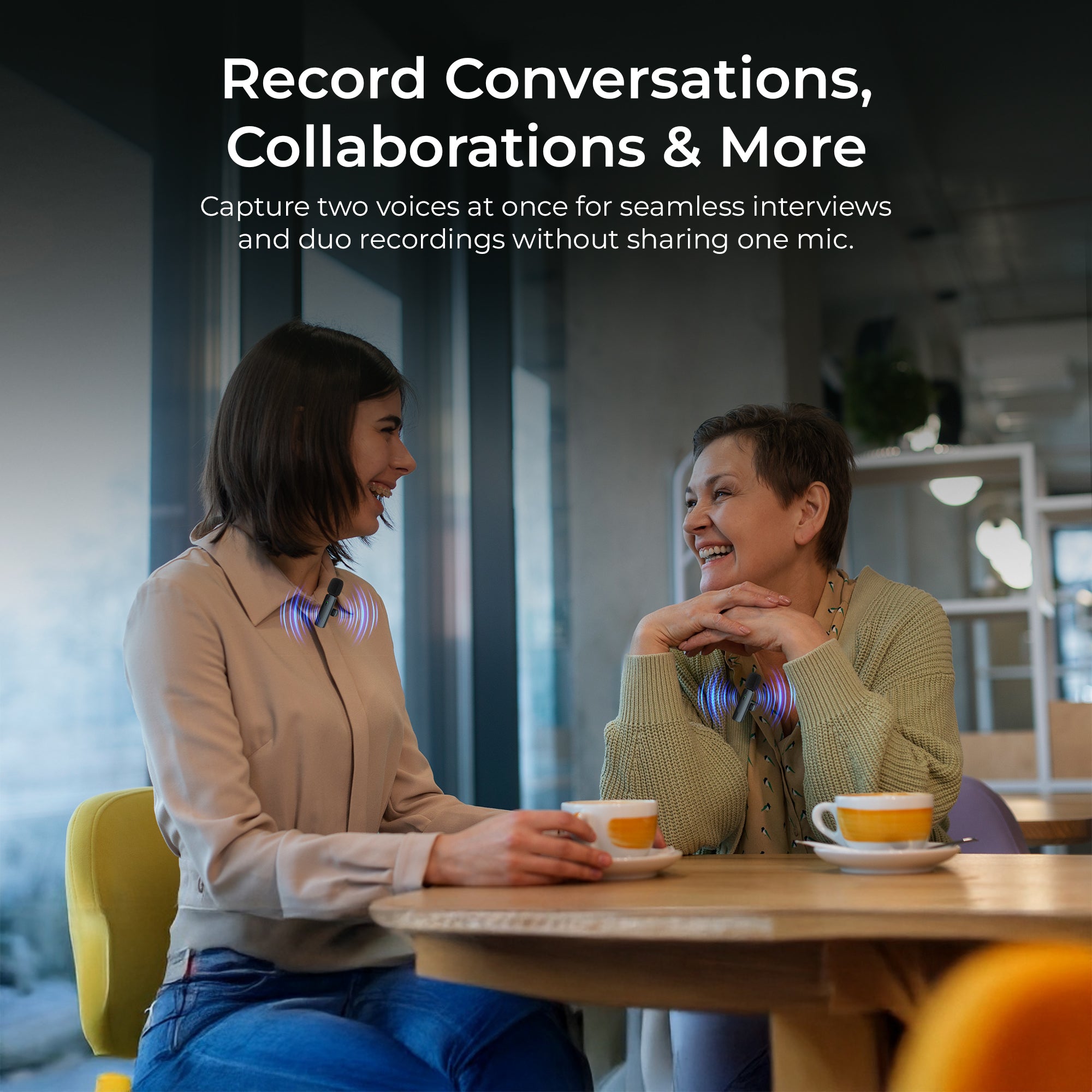 Digitek (DWM-009 PRO) 2.4G 1 Receiver with Lightning Connector & Dual Respondent 2 Microphone, for iPhone X/11/12/13/14 Series