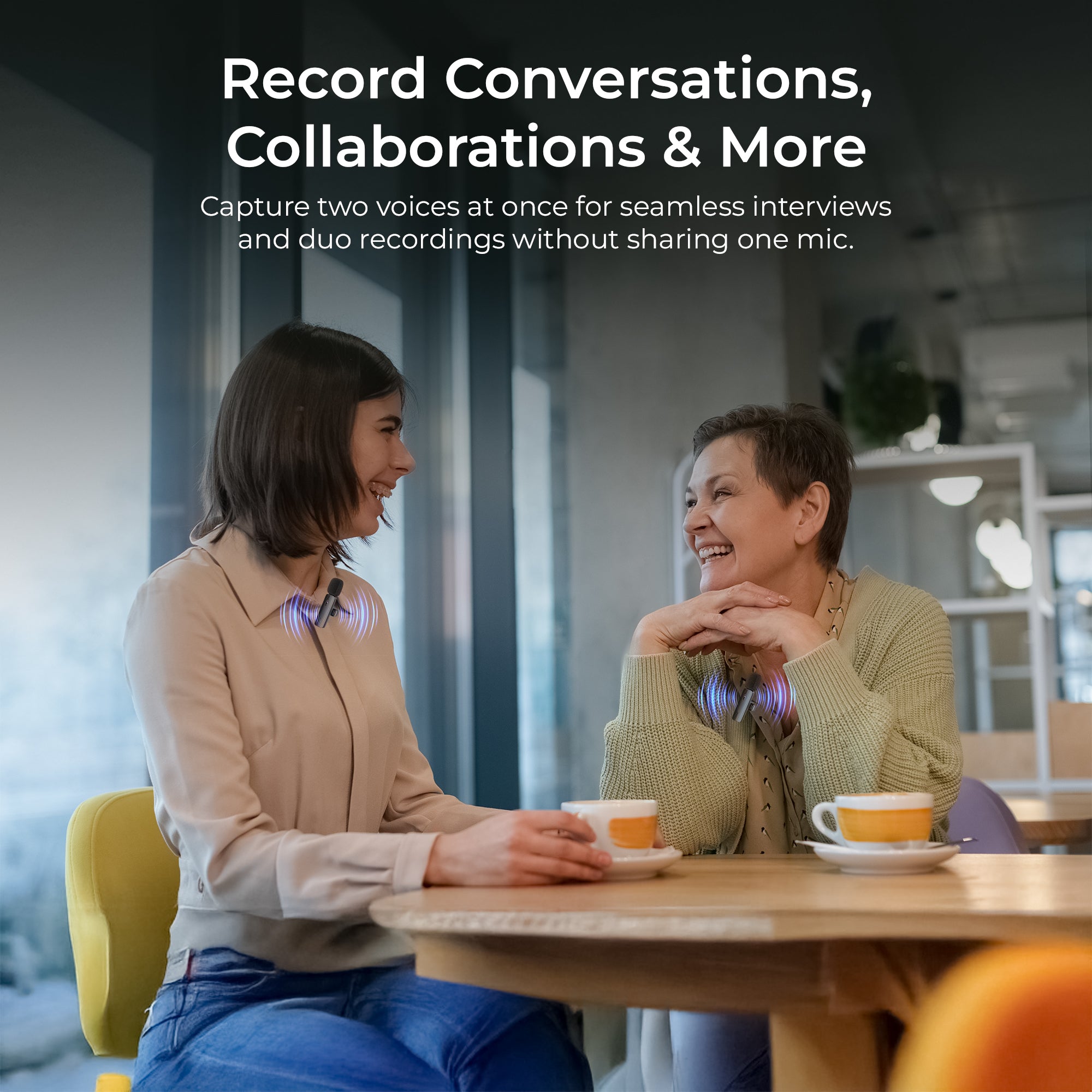 Digitek® (DWM-008 PRO) Wireless Microphone & Receiver with Type-C Connector, 2x Mic System, 2.4GHz Frequency, 4Hr Battery, 20m Range, For Android Devices, Ideal for Voice Recording, & Live Streaming