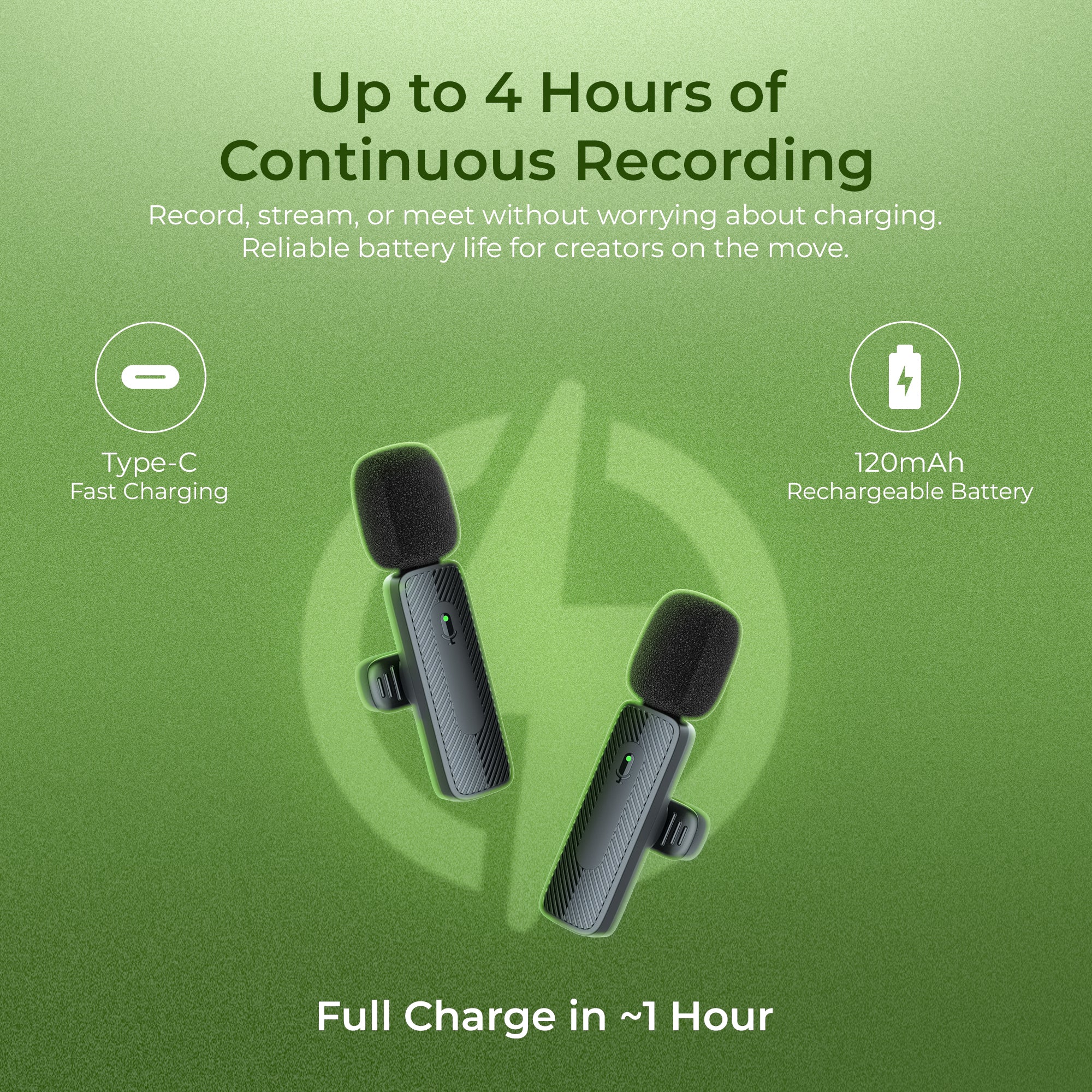 Digitek® (DWM-008 PRO) Wireless Microphone & Receiver with Type-C Connector, 2x Mic System, 2.4GHz Frequency, 4Hr Battery, 20m Range, For Android Devices, Ideal for Voice Recording, & Live Streaming