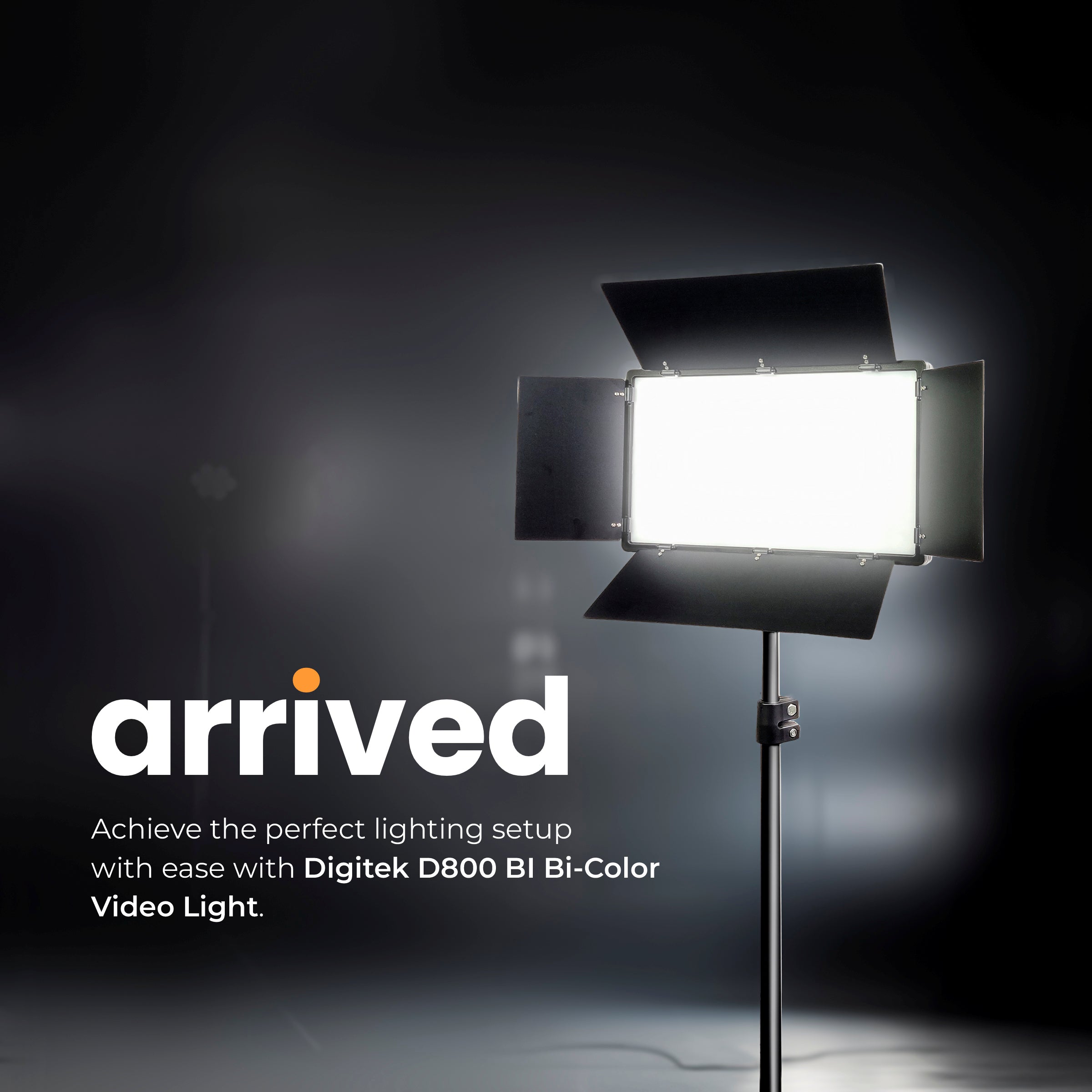 Digitek D800 BI Bi-Color Video Light Panel Ultra Slim New Designed LED Light Panel, Sleek and Easy to Carry Ideal for Wedding Shoot & Outdoor Shoot & More - Digitek