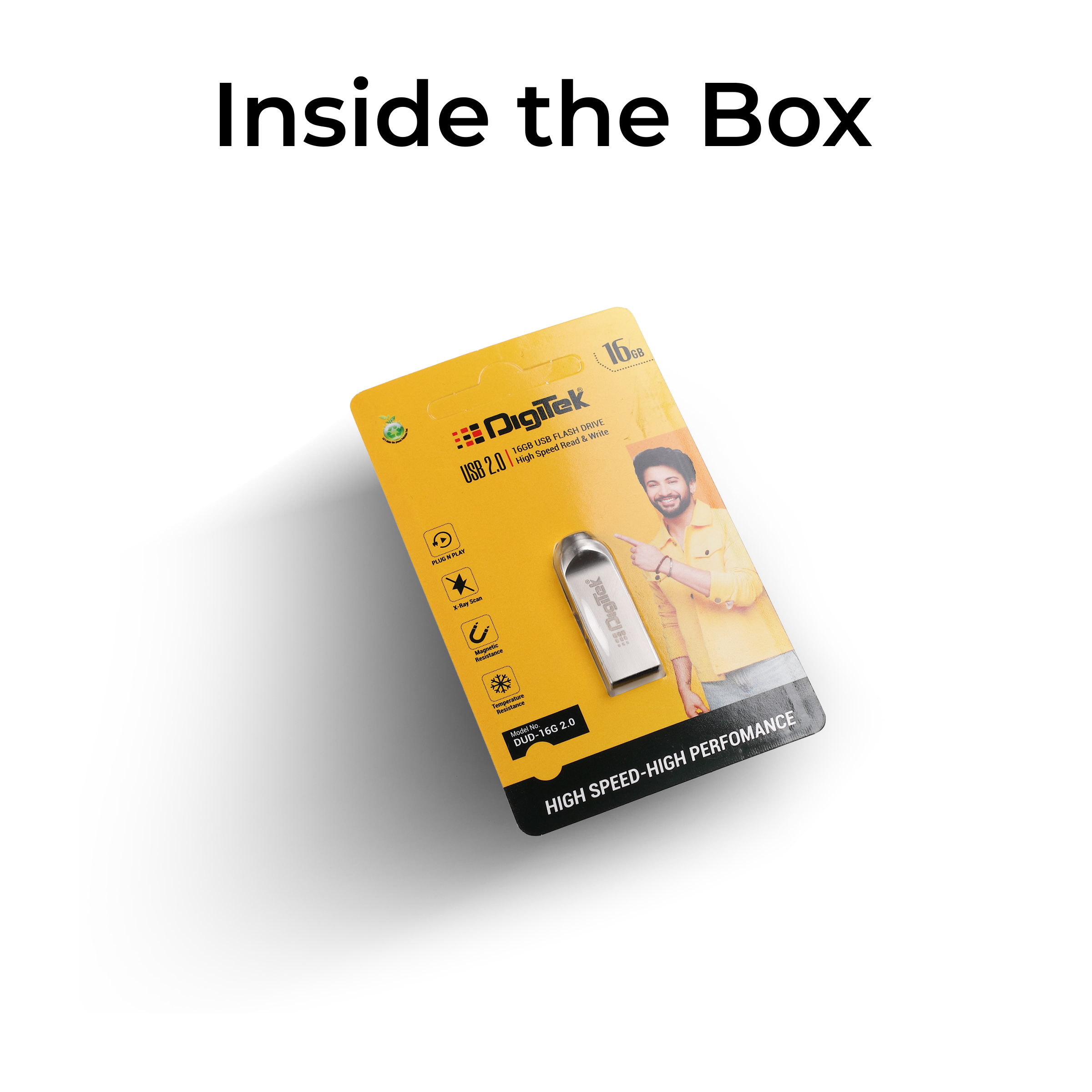 Digitek (Dud 16GB 2.0V) 16GB USB 2.0 U Disk Flash Drive, High Speed Read & Write Pen Drive, Magnetic, X-Ray & Temperature Resistant, Compatible with Windows & Mac OS