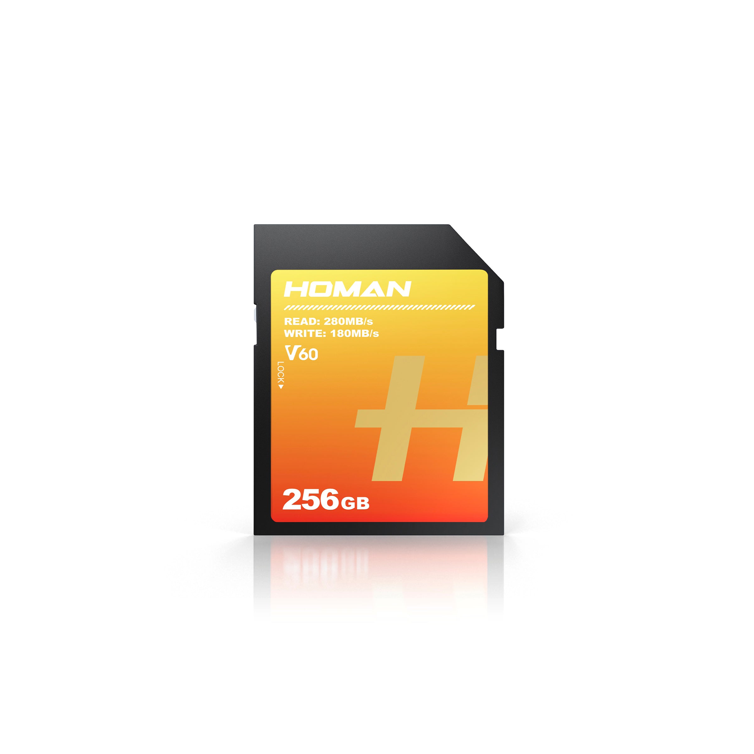 HOMAN UHS-II SD Card (V60) 256GB fit for Any Environmental Temperature from -10 Degree to 70 Degree Celsius with 5 Year Warranty & Recovery - Digitek