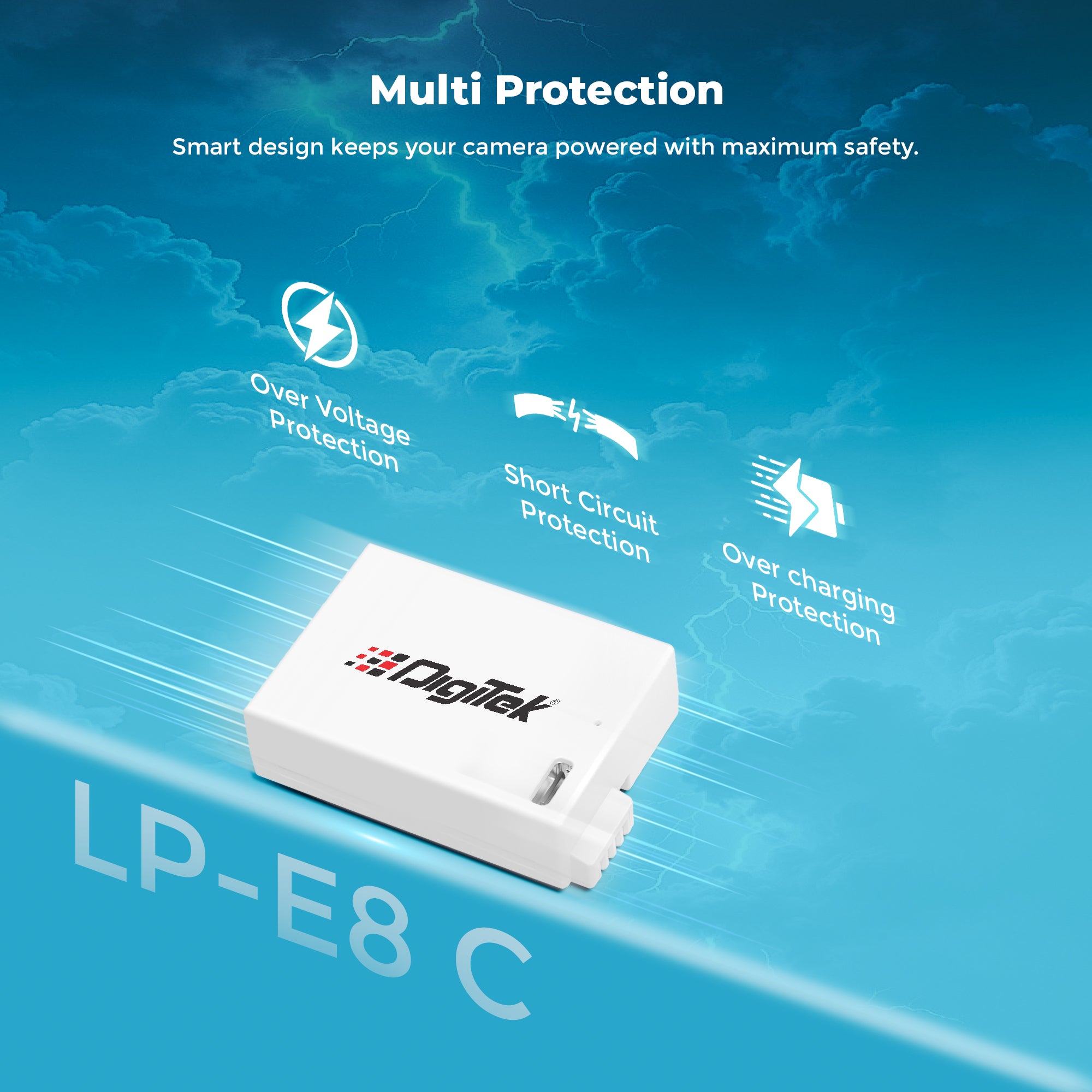 Digitek Platinum (LP-E8 Type C) 1120mAh Li-ion Battery for Canon DSLR Cameras with Type-C Charging Cable, For Canon PowerShot EOS 550D, 600D, 650D, 700D, Kiss X4–X7i, and Rebel T2i–T5i