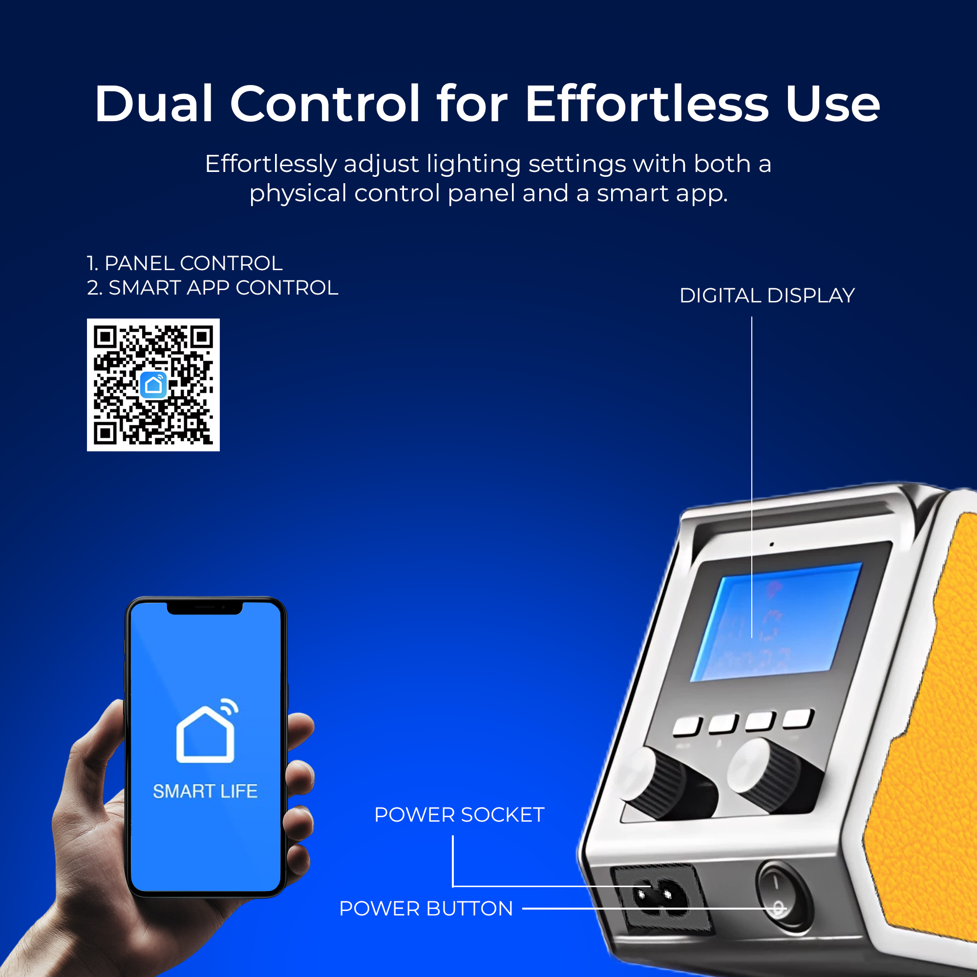 Digitek (DCL 200 WBC) 200W Bi-Color COB Continuous LED Video Light, Mini Bowens Mount with Reflector, 2700K–6500K ±200, 18000LM, CRI 97+, 12 FX Modes, App & Remote Control, For Studio, Photography & Videography