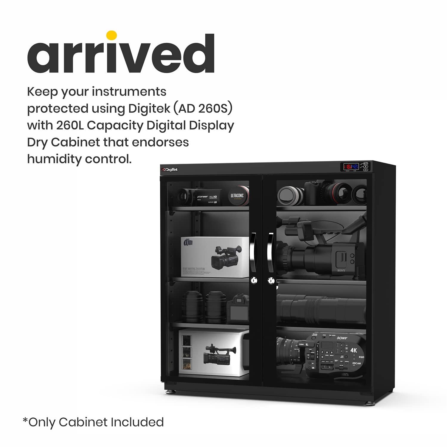 Digitek AD 260S 250 Liters Capacity Digital Display Dry Cabinet with Humidity Controller - Digitek
