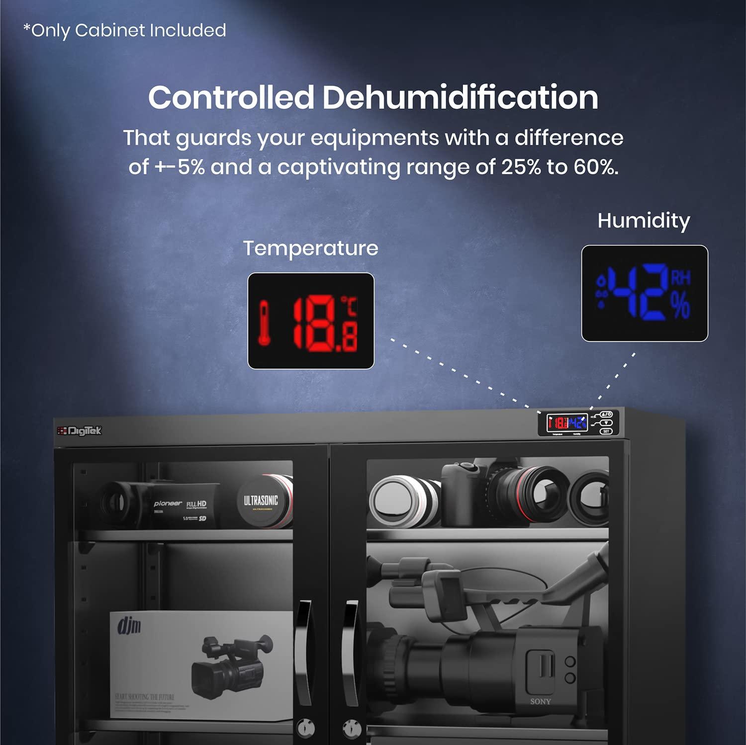 Digitek AD 260S 250 Liters Capacity Digital Display Dry Cabinet with Humidity Controller - Digitek