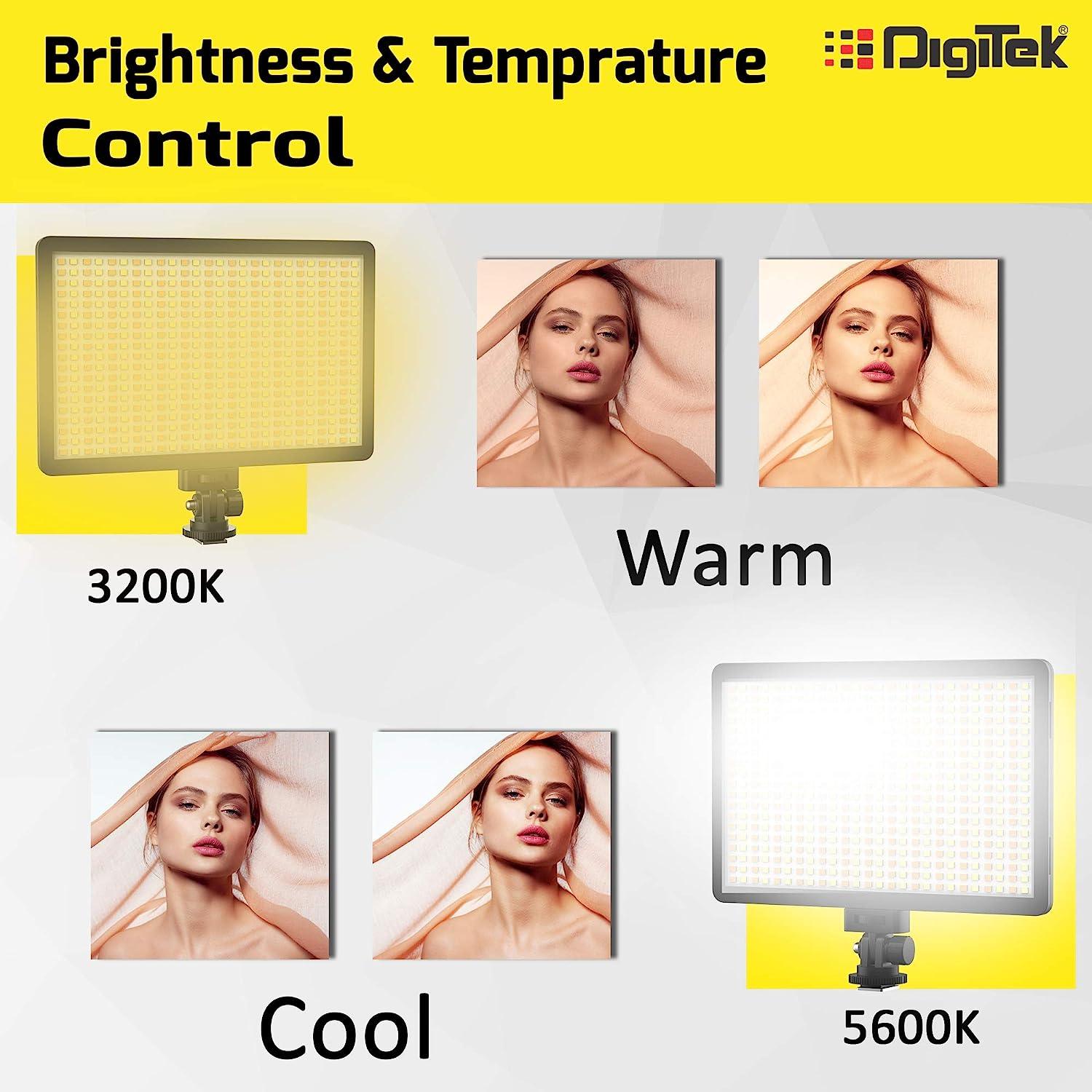 Digitek Bi-color LED D520WB Video Light & NP-750 Li-ion Battery with Micro USB Charging (LED D520WB COMBO) - Digitek