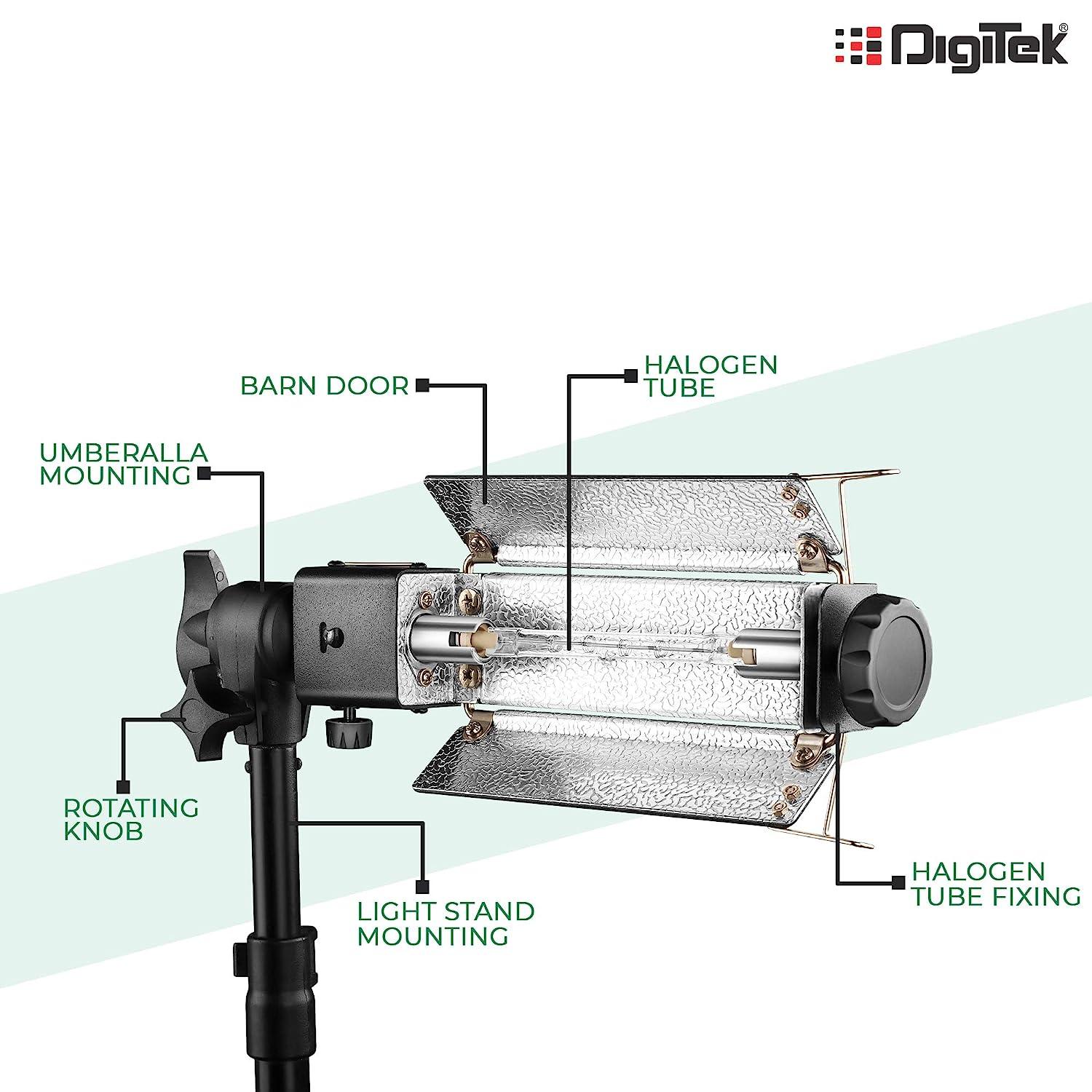 Digitek (DPL 003) Porta Light with 1000 Watt Halogen Tube | for Video & Still Photography - Digitek