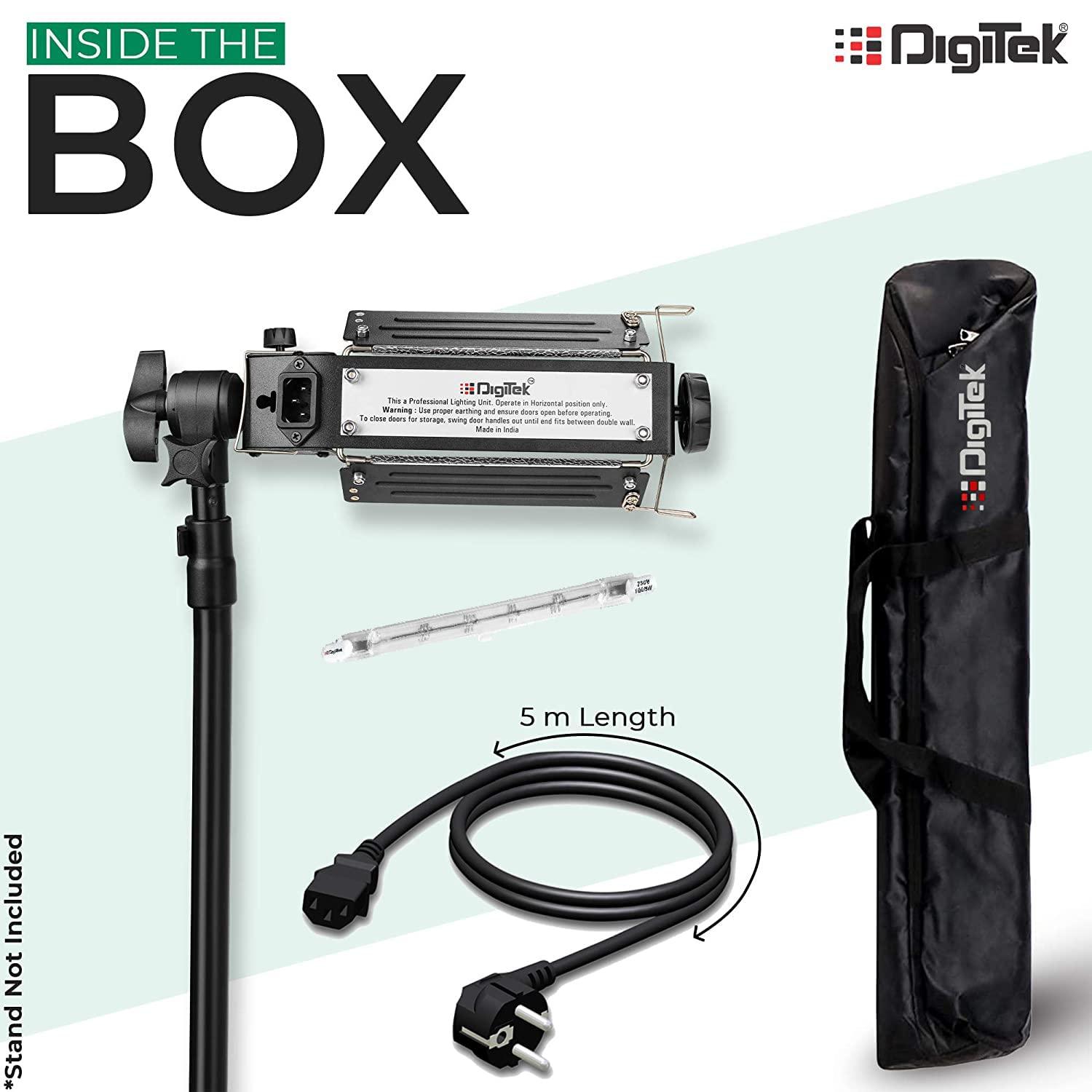 Digitek (DPL 003) Porta Light with 1000 Watt Halogen Tube | for Video & Still Photography - Digitek