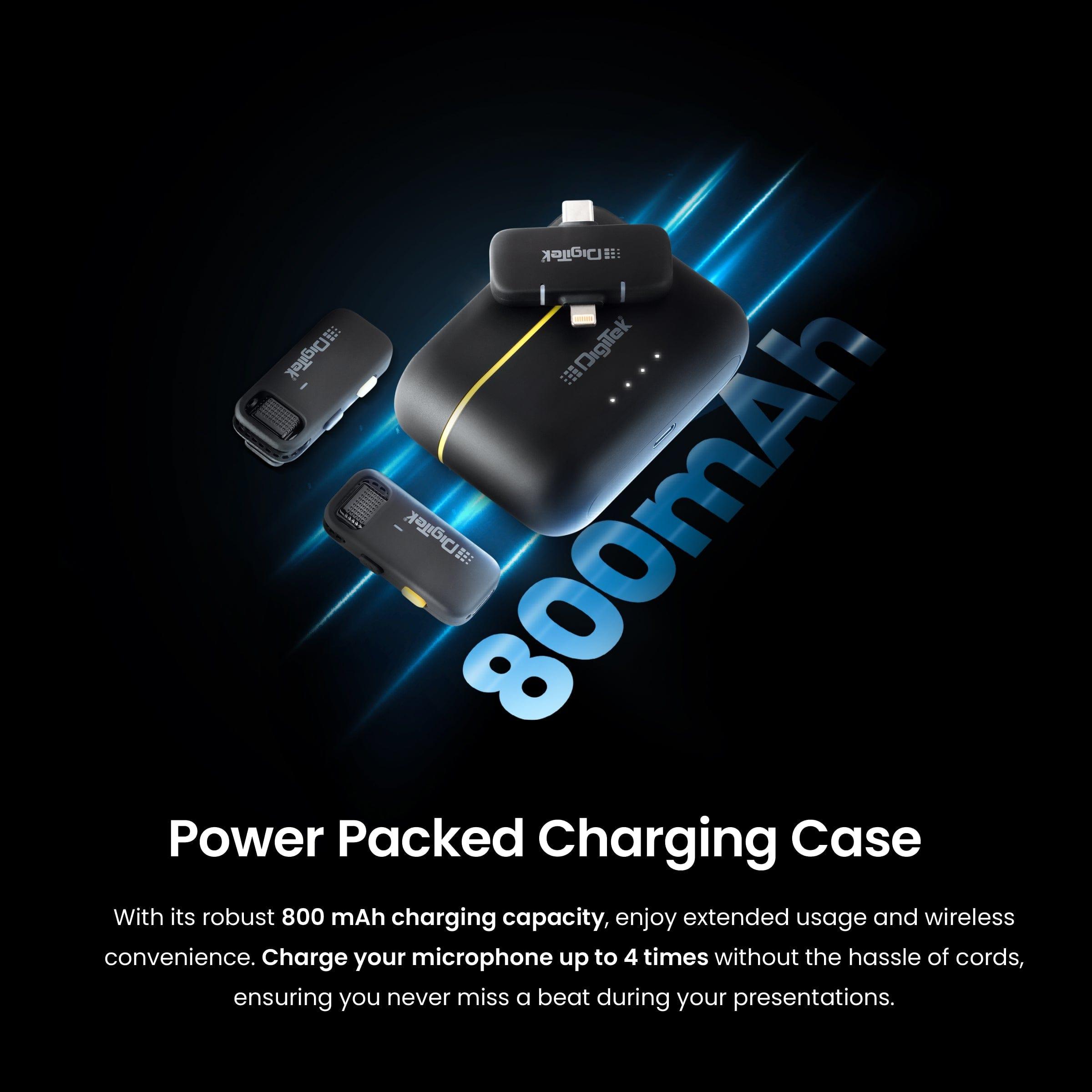 Digitek DWM-103 Wireless Microphone System with Dual Interface Type C & Lightning Connector - Digitek