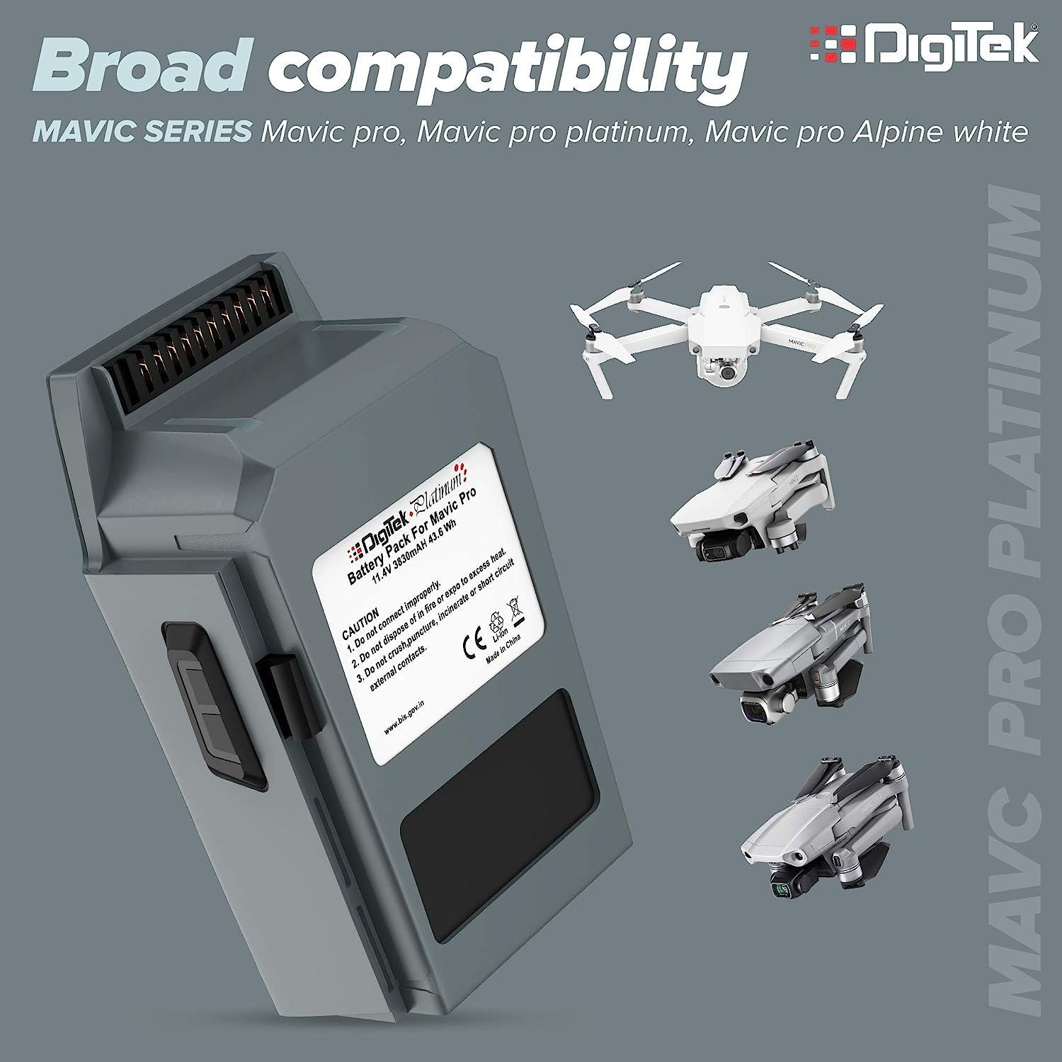 Digitek (Mavic Pro) Lithium Polymer Rechargeable Battery Pack for Mavic Pro Drones with Built-in sensors LED Indicators | Compatible with Mavic pro Series. Mavic Pro - Digitek