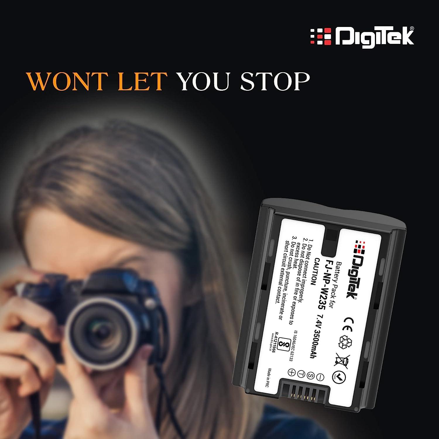 Digitek (NP-W235) Extra Power Secondary Rechargeable Li-ion Camera Battery for NP-W235 (3500mAh) - Digitek