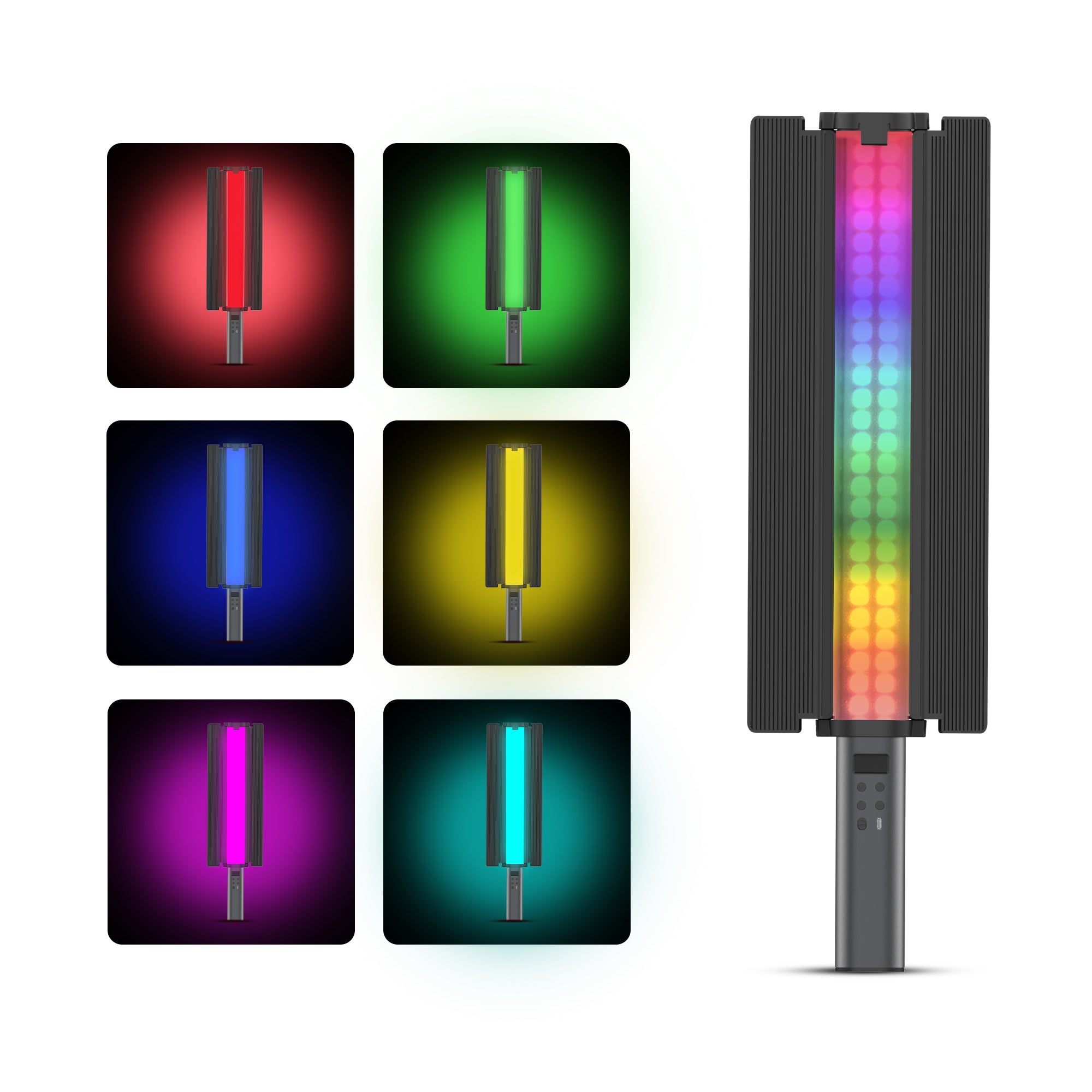 Digitek (DSL 555 RGB) Portable 38W Handheld LED Stick Light Wand, Video Light with 14200LM, 2500K–9900K Dual Color Temp, App Control, OLED Display & 24 FX Modes, Professional Photography & Videography Support