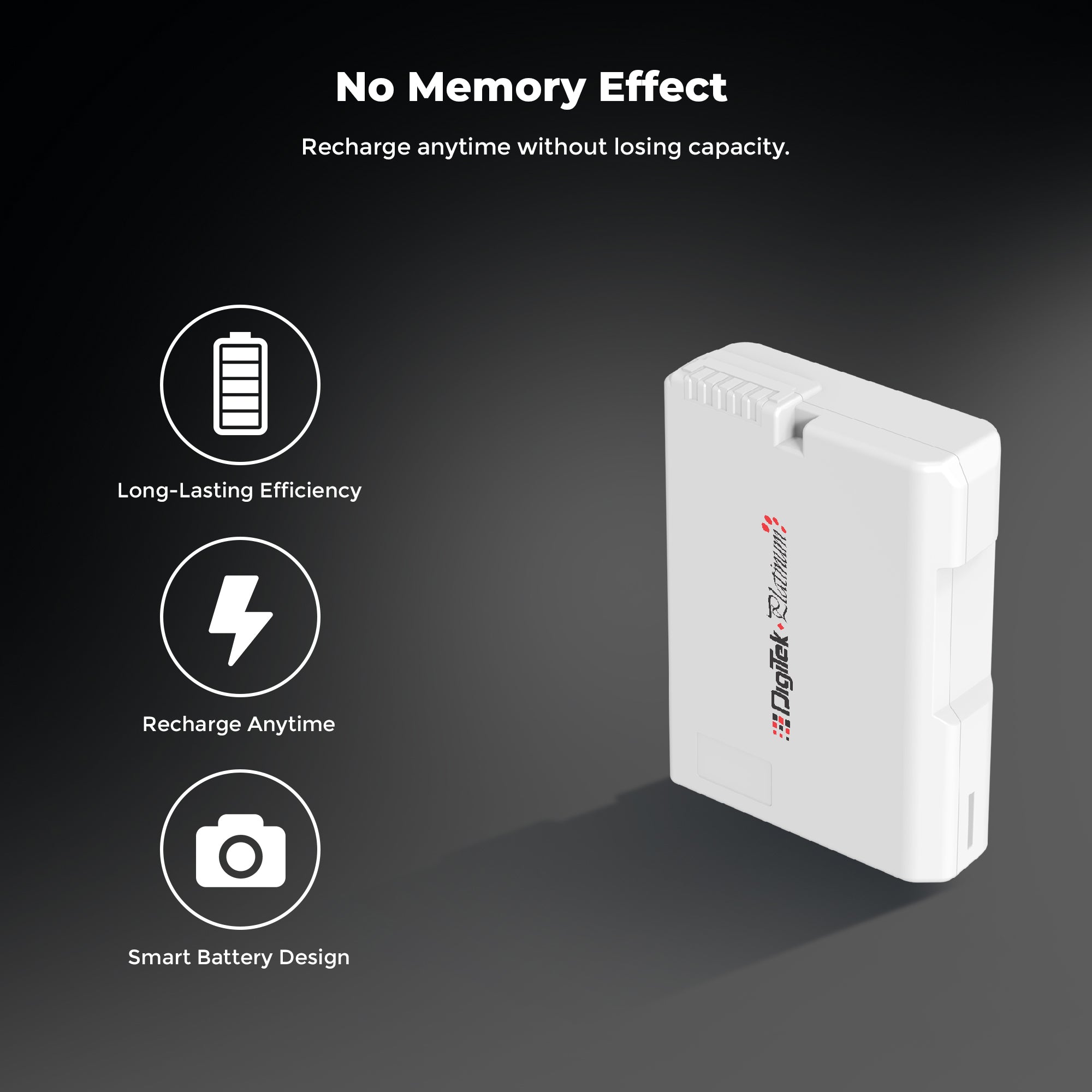 بطارية ديجيتك بلاتينيوم (EN-EL14 من النوع C) ليثيوم أيون 1350 مللي أمبير لكاميرات نيكون DSLR مع كابل شحن من النوع C، لكاميرات نيكون D3100، D3200، D3300، D3400، D3500، D5100–D5600، DF DSLR، و Coolpix P7000–P7800