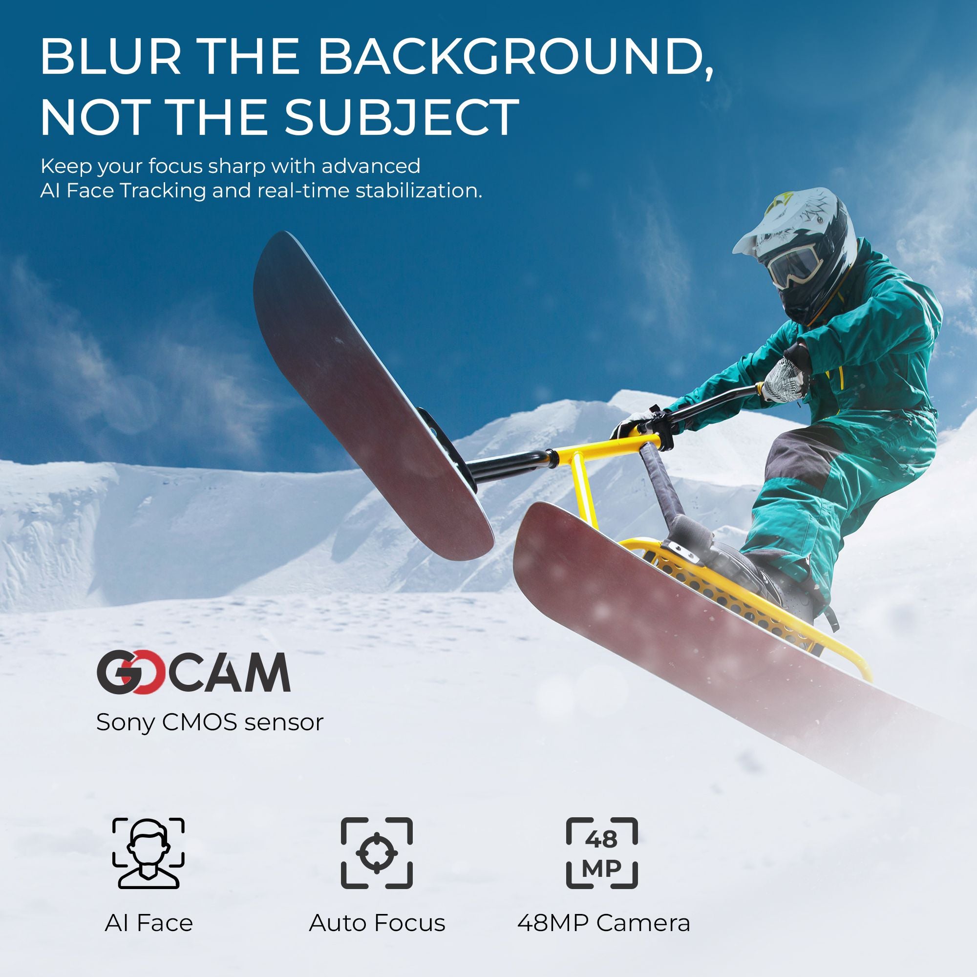 كاميرا الحركة المحمولة Digitek (DAC 202) بدقة 5K ثلاثية المحاور مع خاصية تتبع الوجه بالذكاء الاصطناعي، وشاشة دوارة 3.5 بوصة، ومستشعر 48 ميجابكسل، وواي فاي، ورؤية ليلية، ودعم ميكروفون خارجي