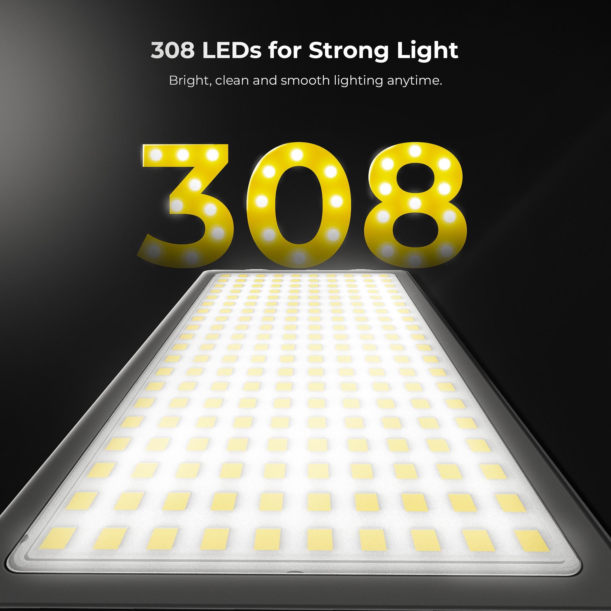 Digitek (LED-D308) 25W Bi-Color LED Video Light with Hot Shoe Mount, 2700K–6500K Adjustable Color Temperature, 308 LEDs, 2860LM Brightness, CRI 85+, For YouTube, Vlogging, Photography, Video Shoot (Battery Not Included)