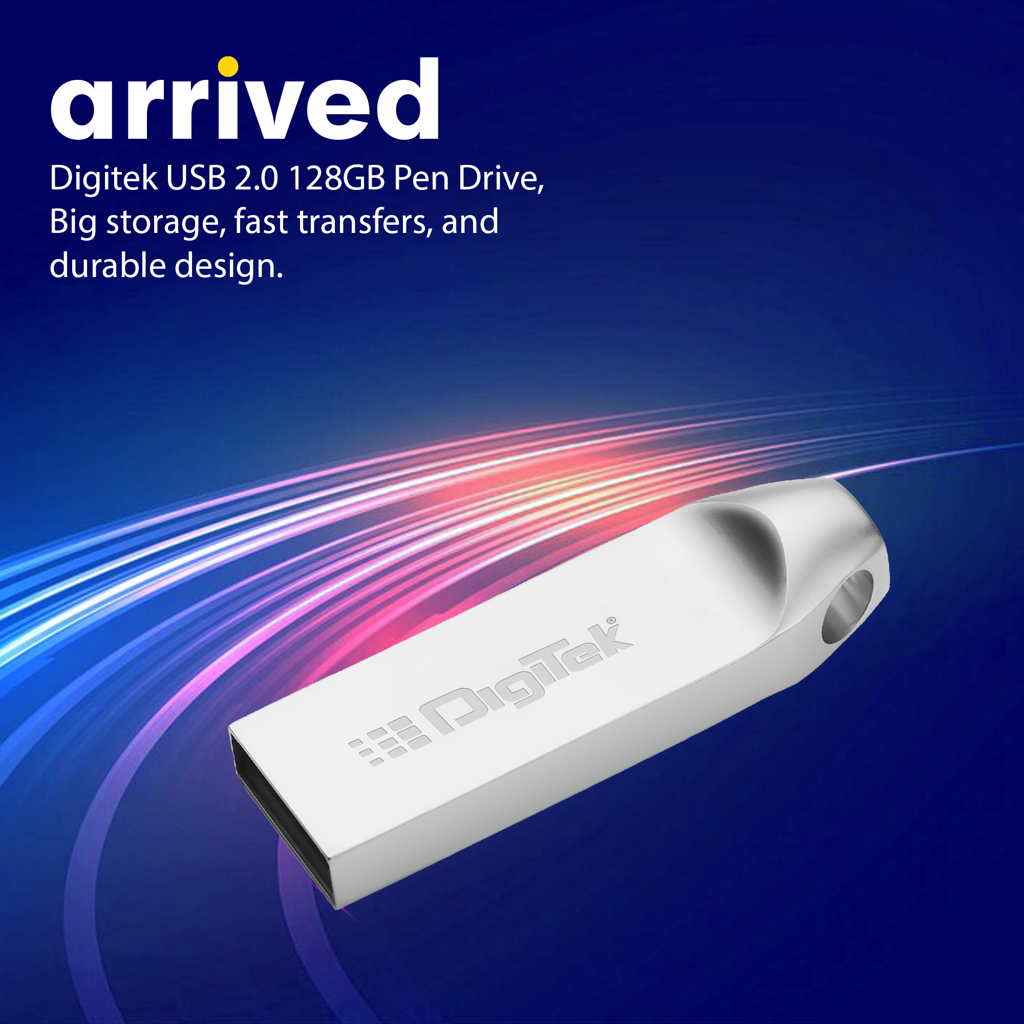 Digitek (Dud 128GB 2.0V) 128GB USB 2.0 U Disk Flash Drive, High Speed Read & Write Pen Drive, Magnetic, X-Ray & Temperature Resistant, Compatible with Windows & Mac OS